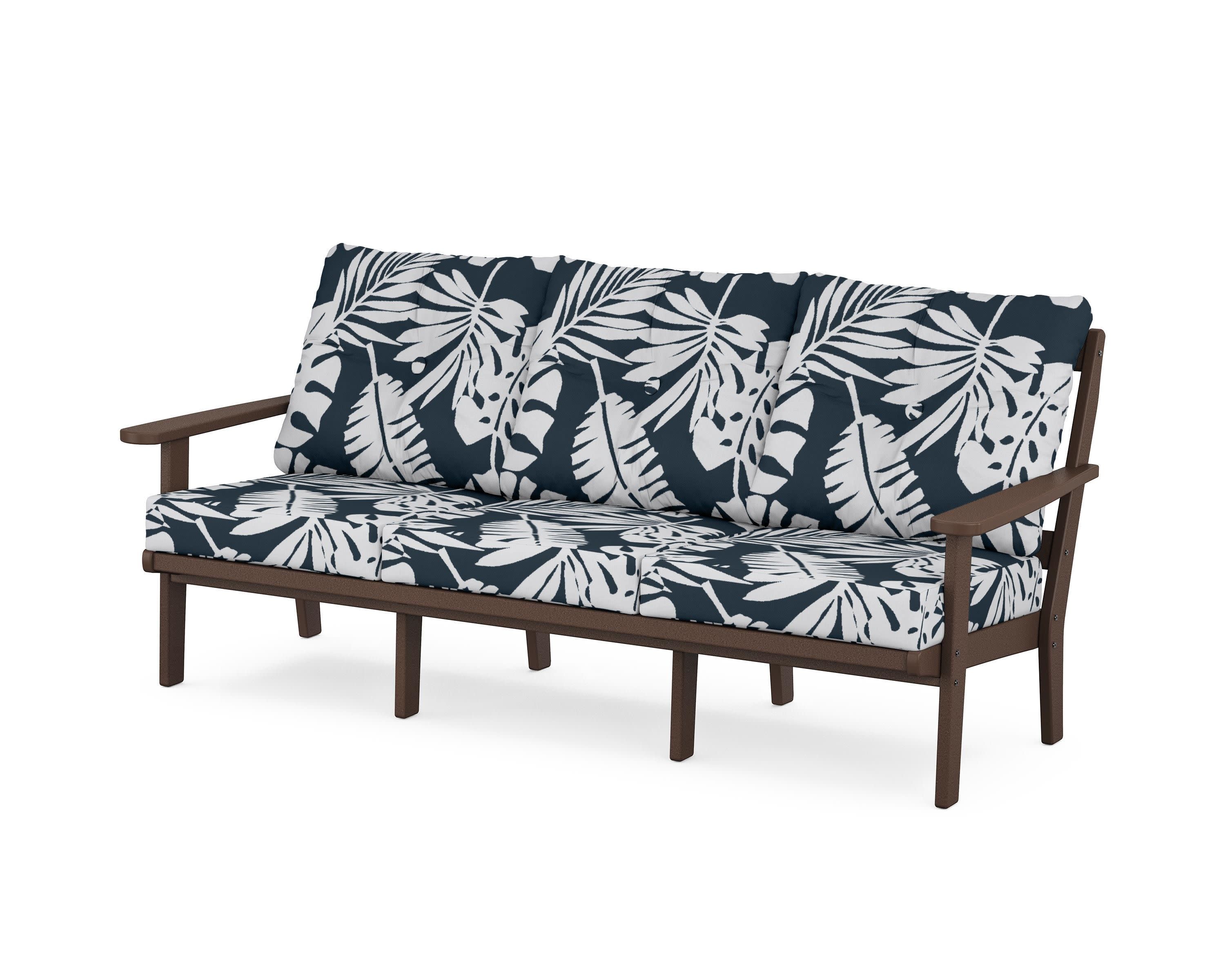 Cape Cod Deep Seating Sofa in Vintage Lantern / Leaf Marine Indigo