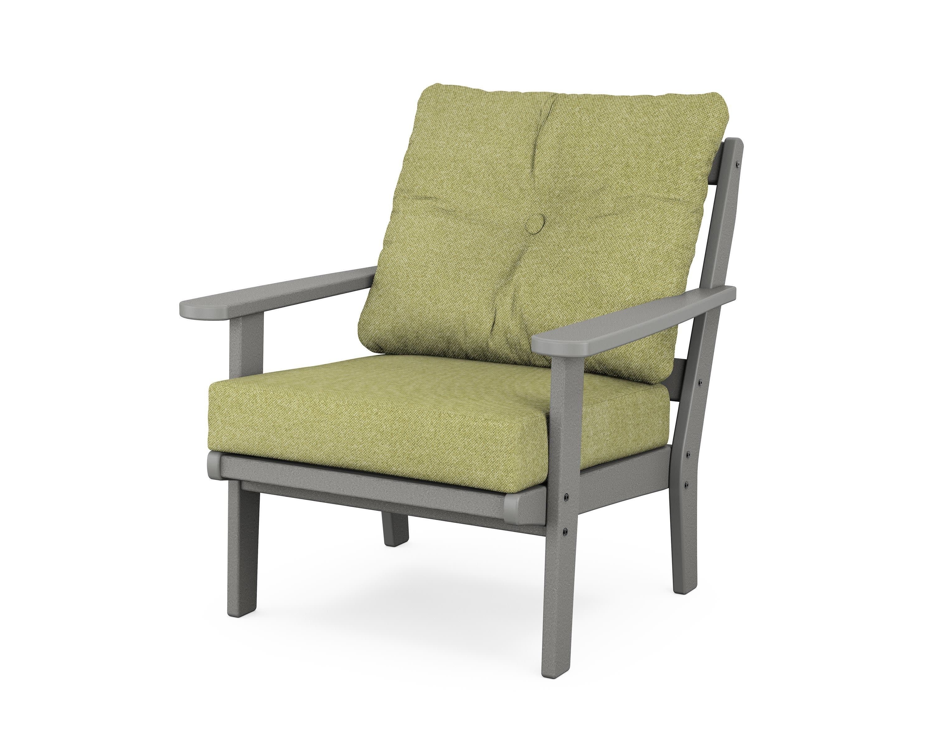Cape Cod Deep Seating Chair in Stepping Stone / Chartreuse Boucle