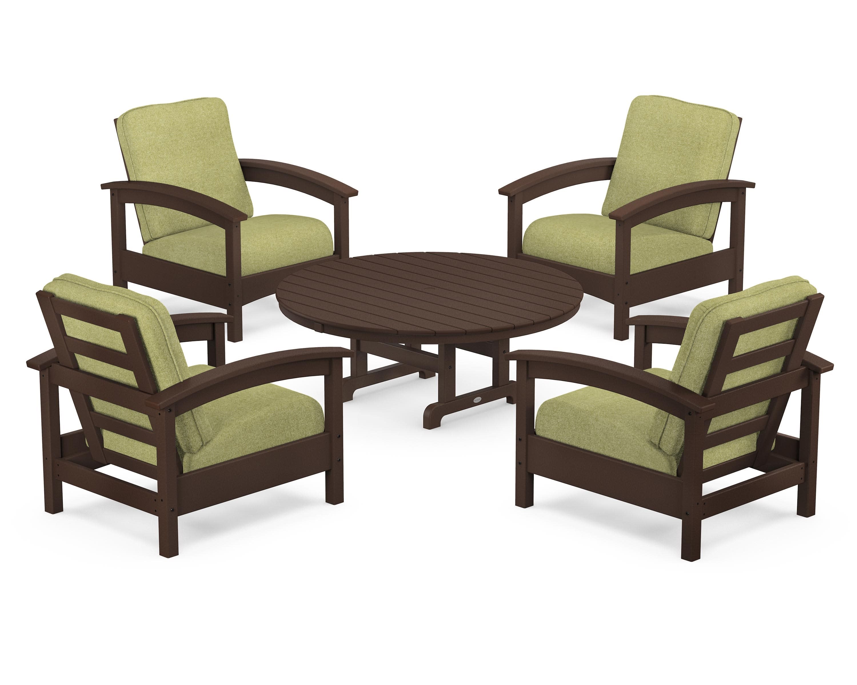 Rockport 5-Piece Deep Seating Set in Vintage Lantern / Chartreuse Boucle