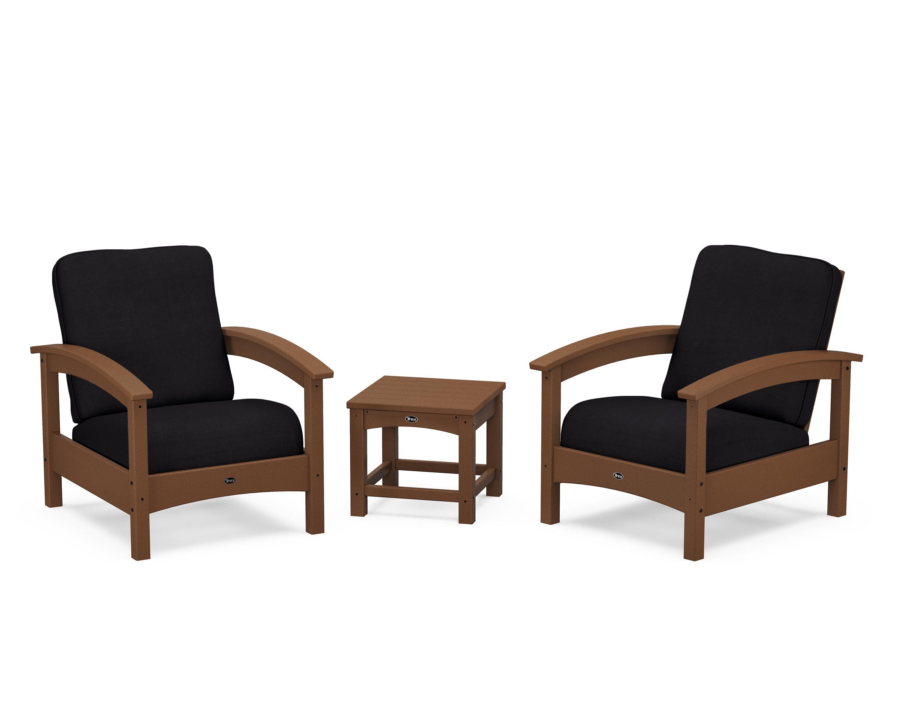 Rockport Club 3-Piece Deep Seating Conversation Set in Tree House / Midnight Linen