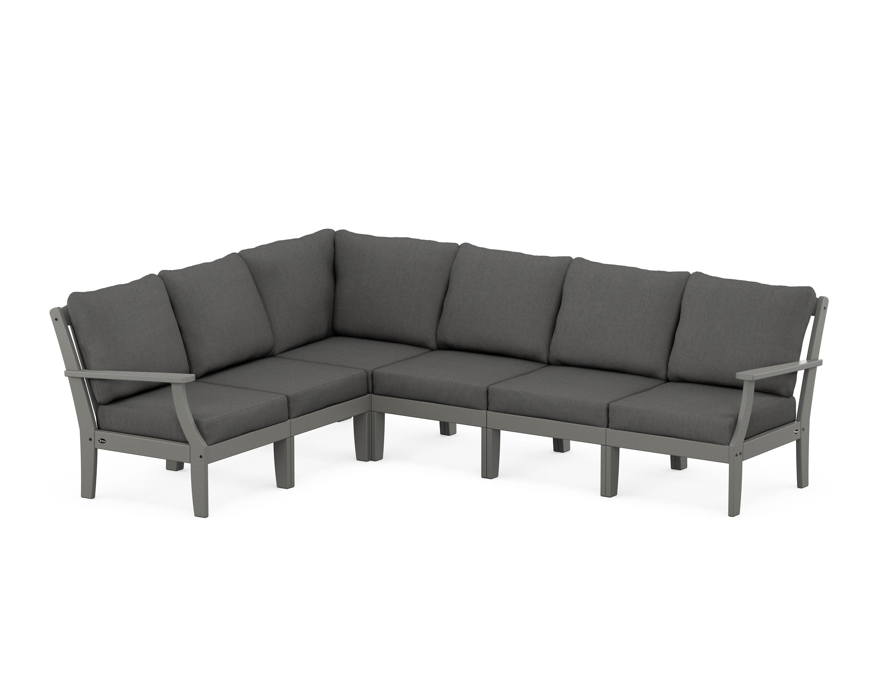 Yacht Club Modular 6-Piece Deep Seating Set in Stepping Stone / Spectrum Carbon