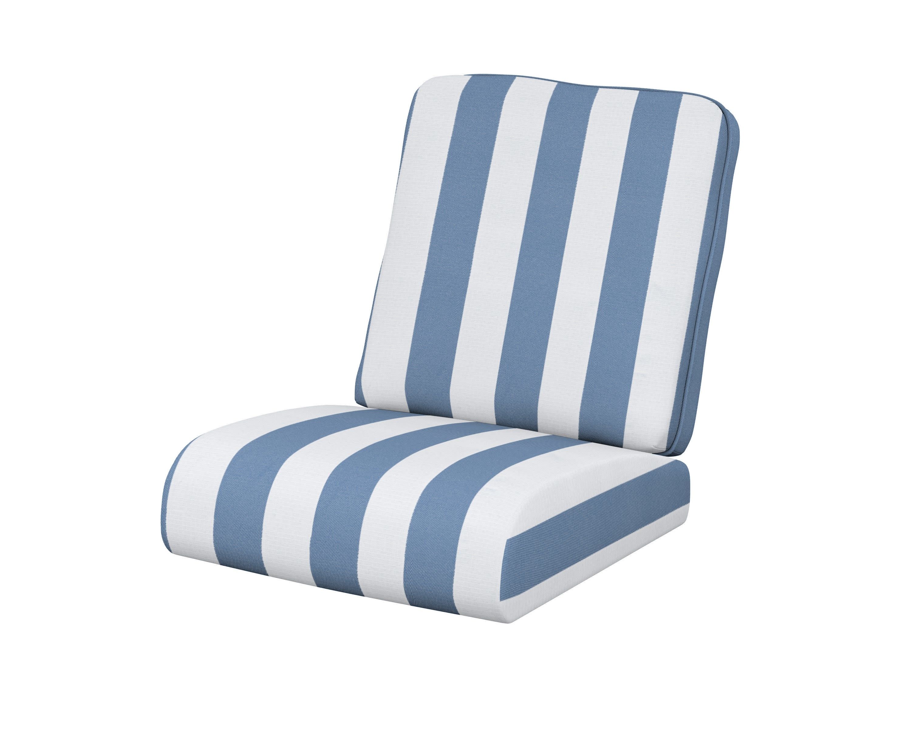 Club Seat/Back Cushion in Cabana Stripe Sky Blue