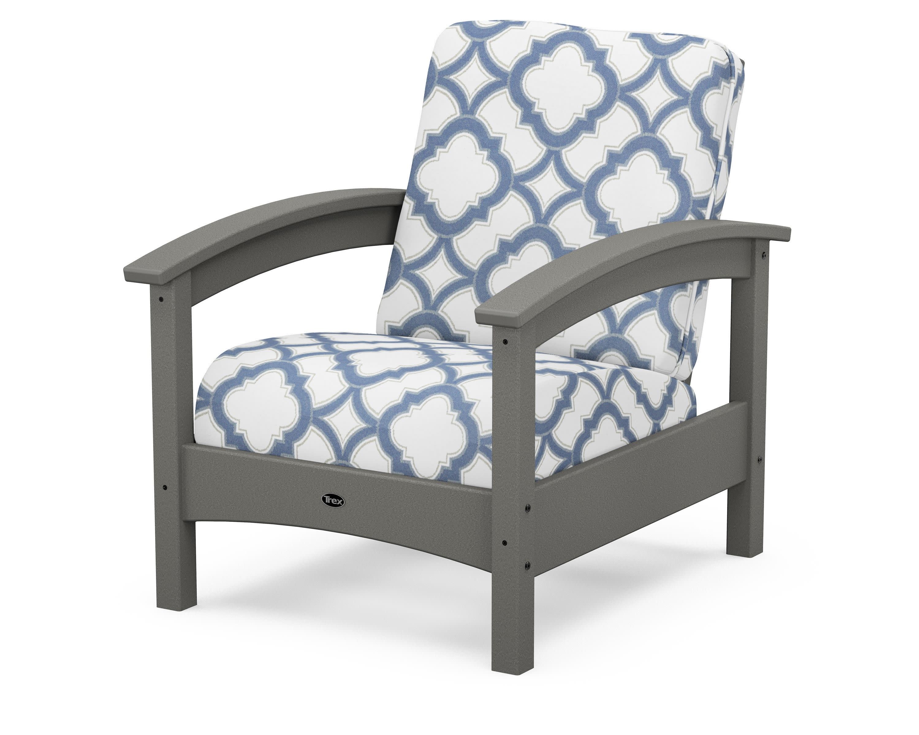 Rockport Club Chair in Stepping Stone / Trellis Sky Blue