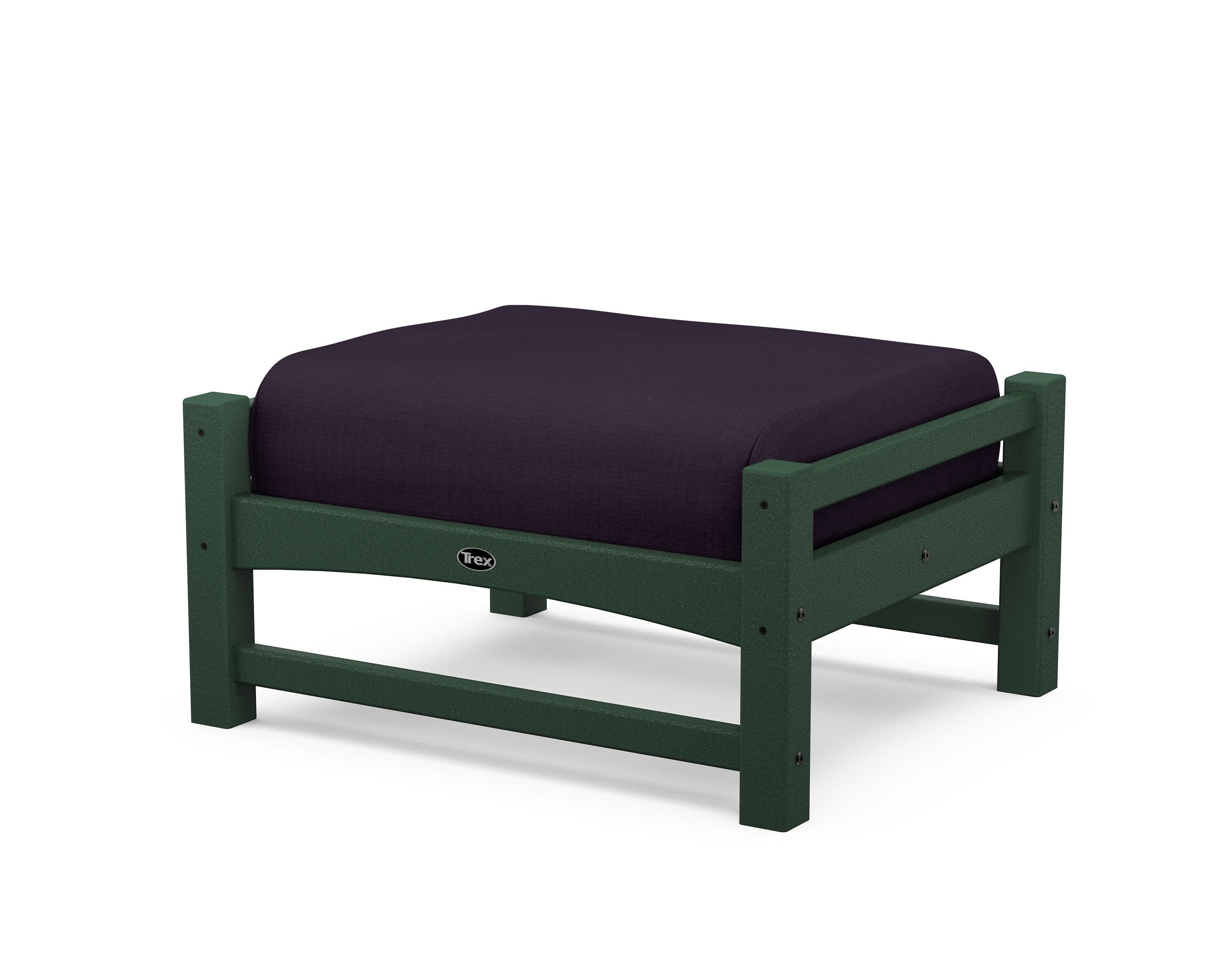 Rockport Club Ottoman in Rainforest Canopy / Navy Linen