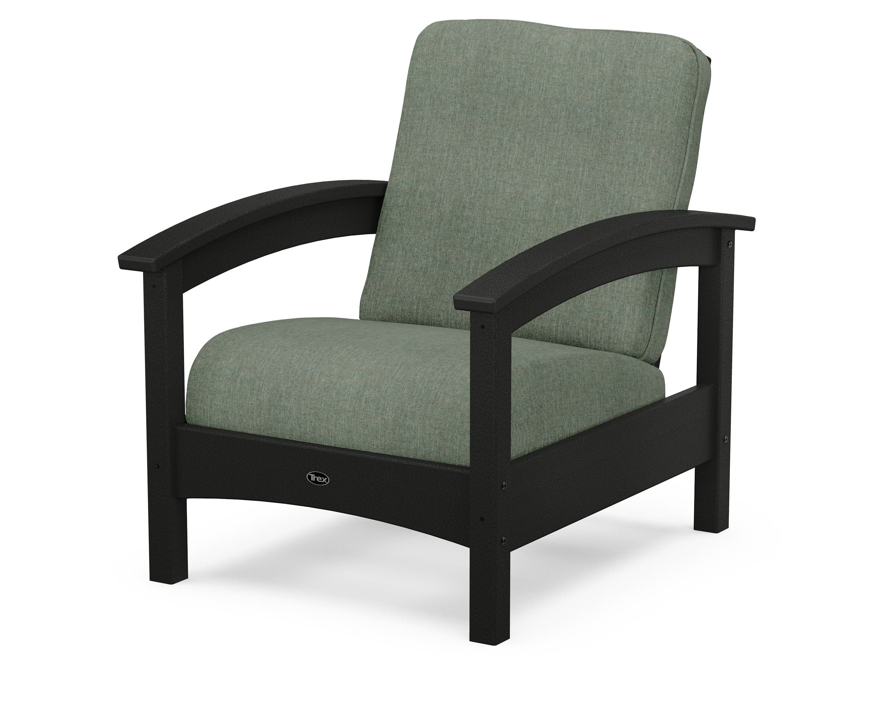 Rockport Club Chair in Charcoal Black / Cast Sage