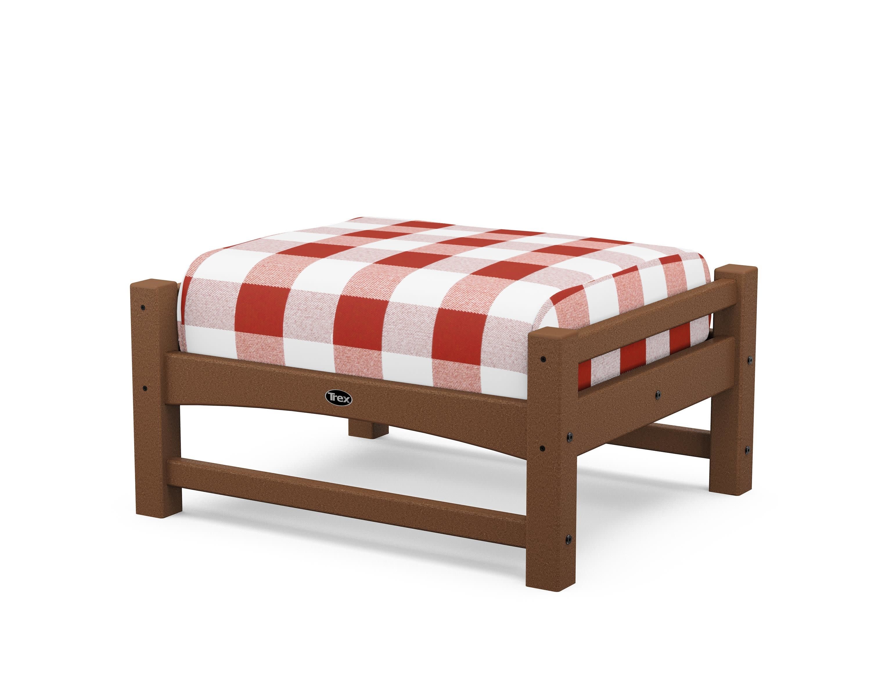 Rockport Club Ottoman in Tree House / Buffalo Plaid Crimson