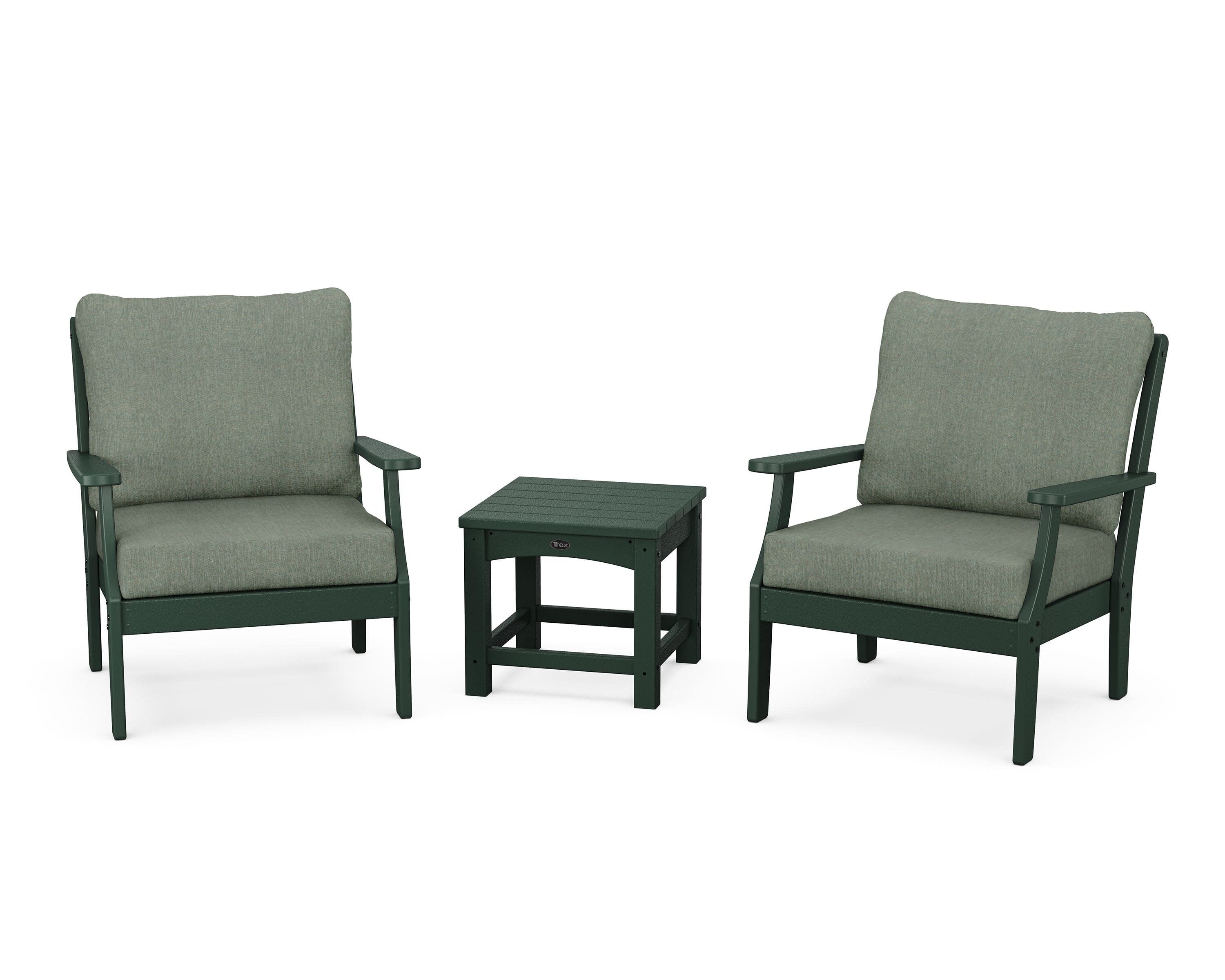 Yacht Club 3-Piece Deep Seating Set in Rainforest Canopy / Cast Sage