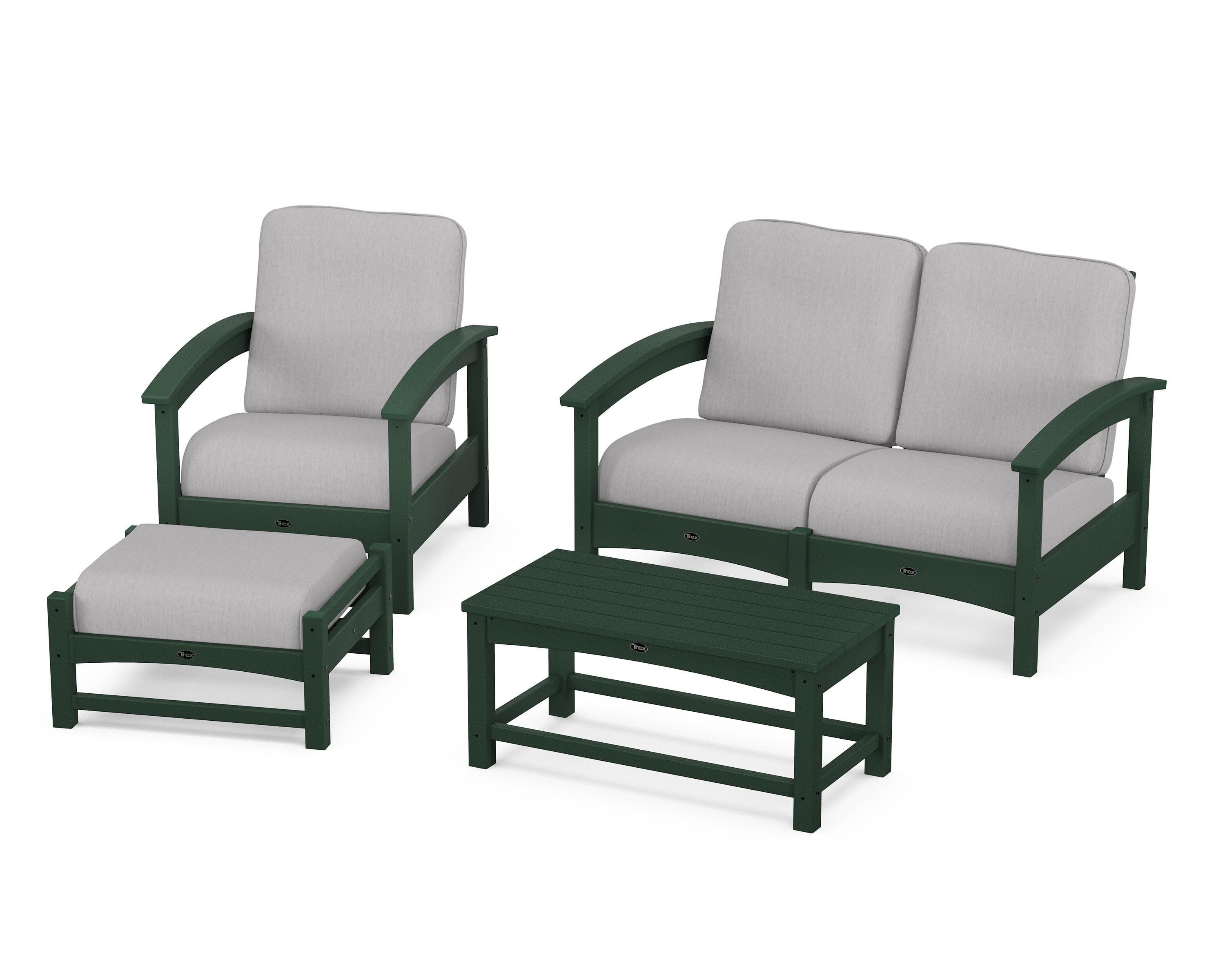 Rockport 4-Piece Deep Seating Conversation Group in Rainforest Canopy / Granite