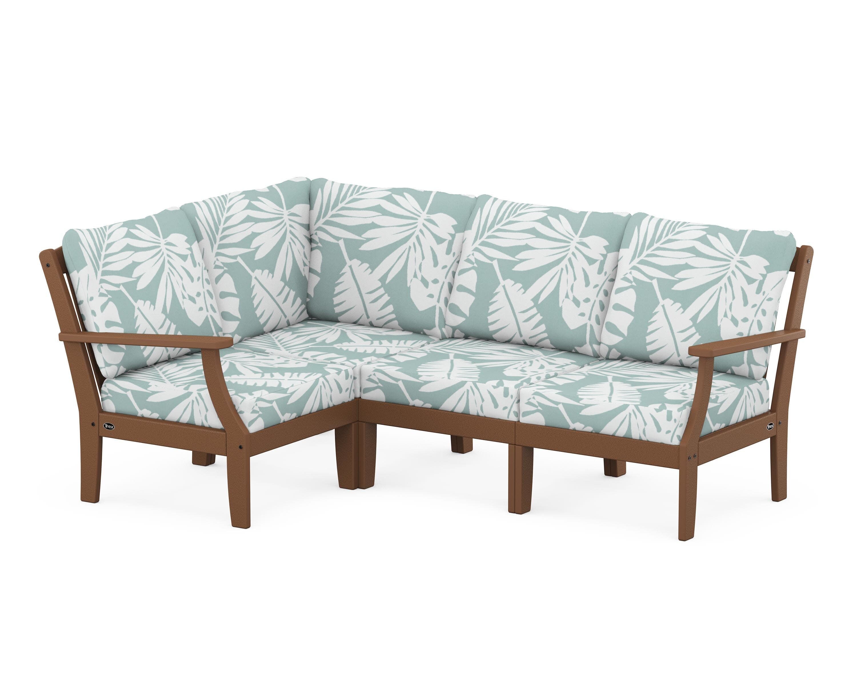 Yacht Club Modular 4-Piece Deep Seating Set in Tree House / Leaf Glacier Spa
