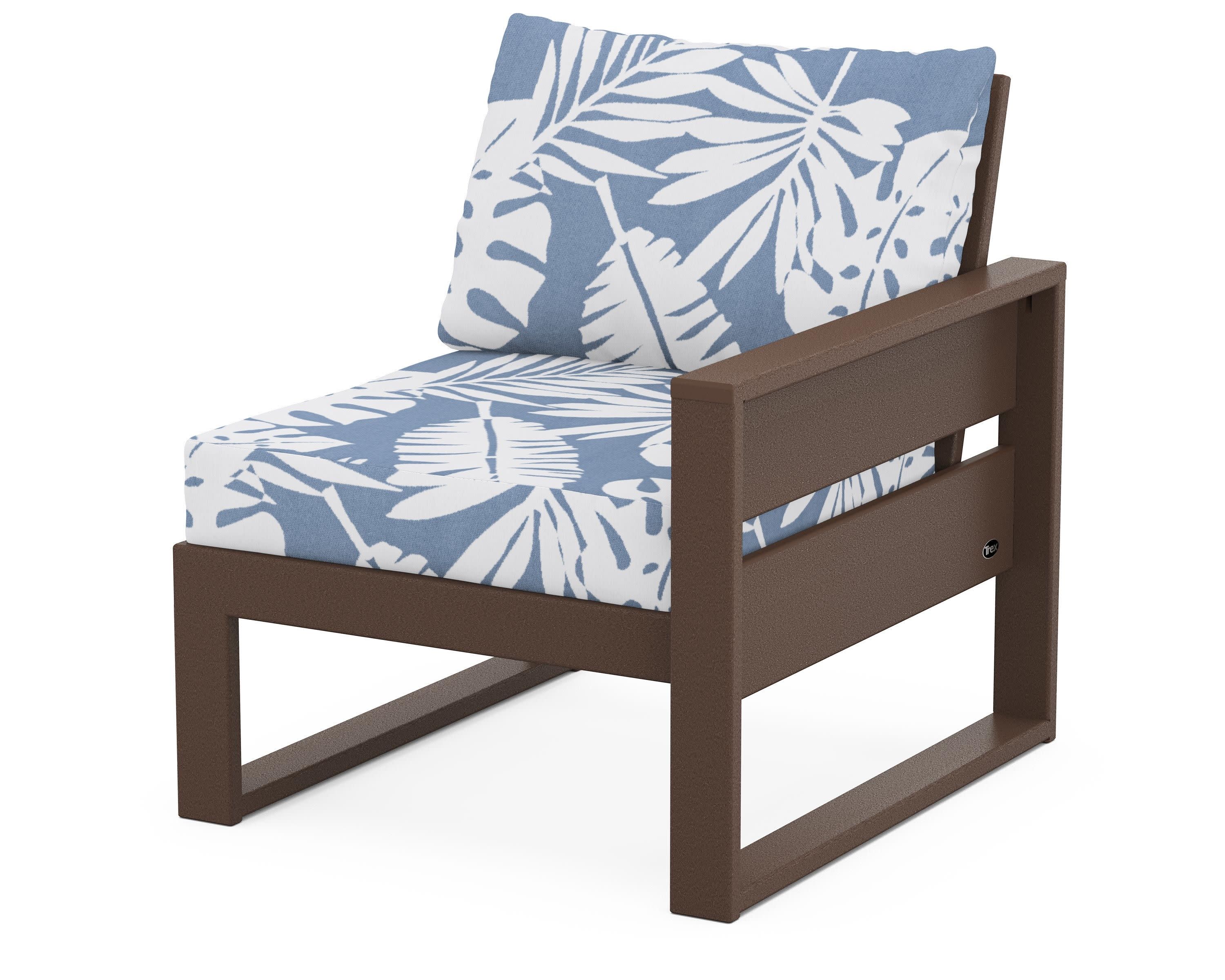 Eastport Modular Right Arm Chair in Vintage Lantern / Leaf Sky Blue