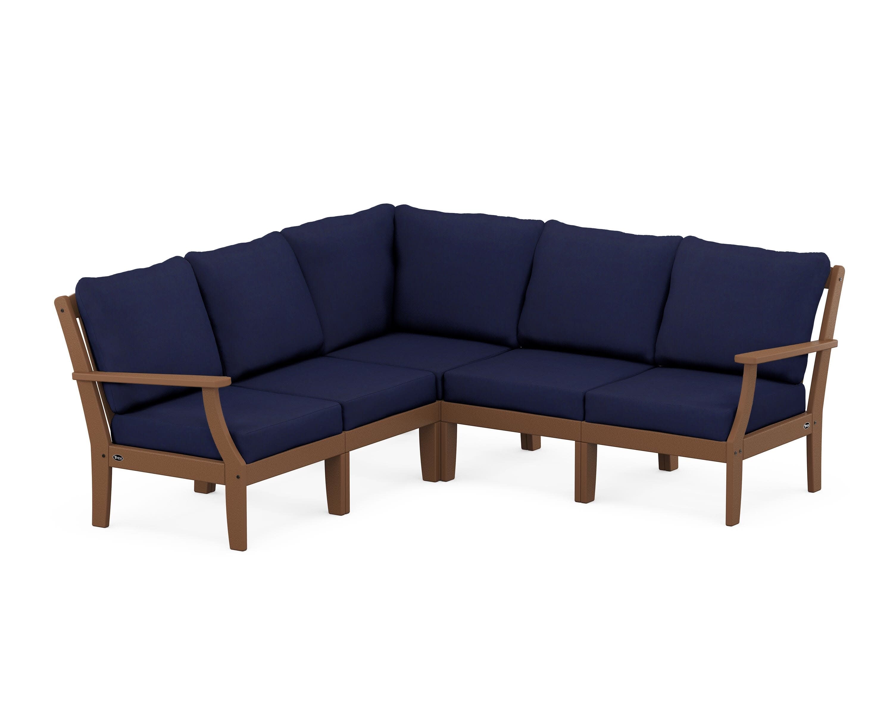 Yacht Club Modular 5-Piece Deep Seating Set in Tree House / Navy
