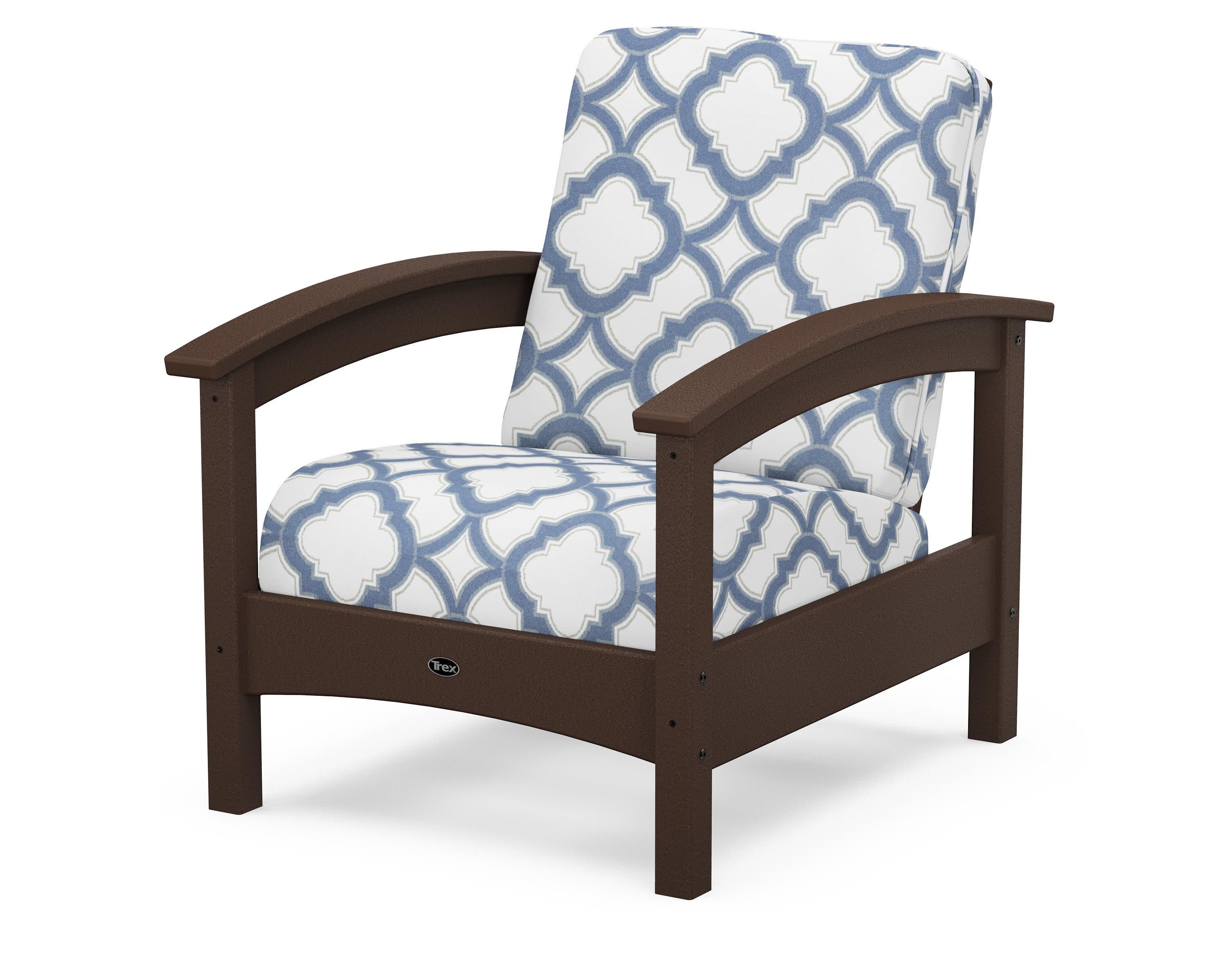 Rockport Club Chair in Vintage Lantern / Trellis Sky Blue