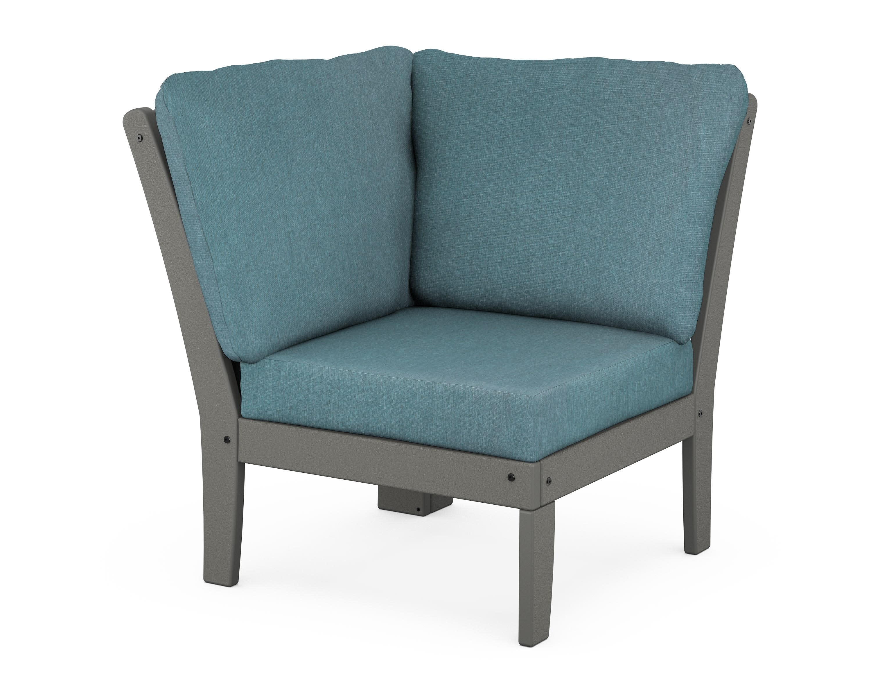 Yacht Club Modular Corner Chair in Stepping Stone / Ocean Teal