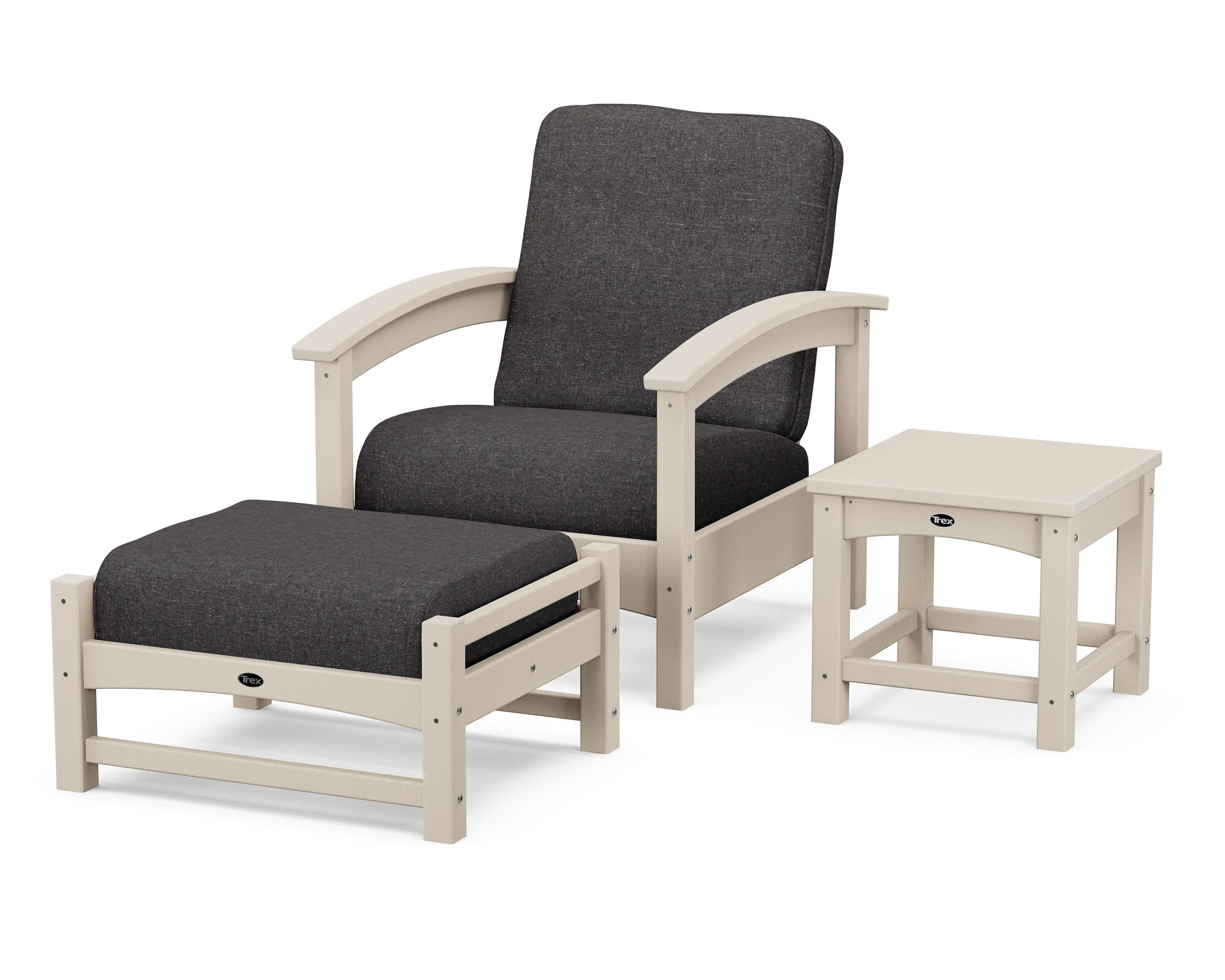 Rockport 3-Piece Deep Seating Set in Sand Castle / Ash Charcoal