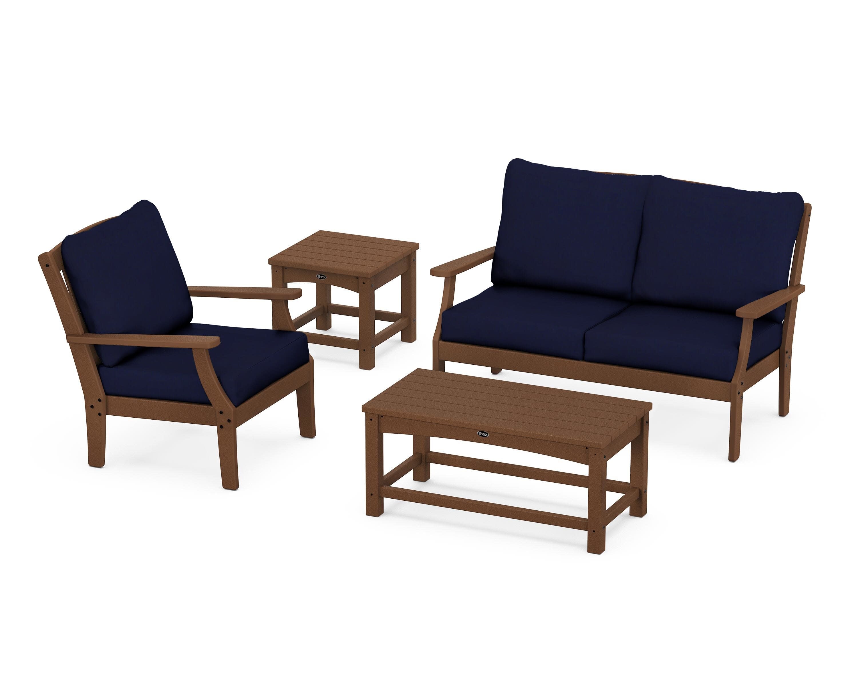 Yacht Club 4-Piece Deep Seating Set in Tree House / Navy