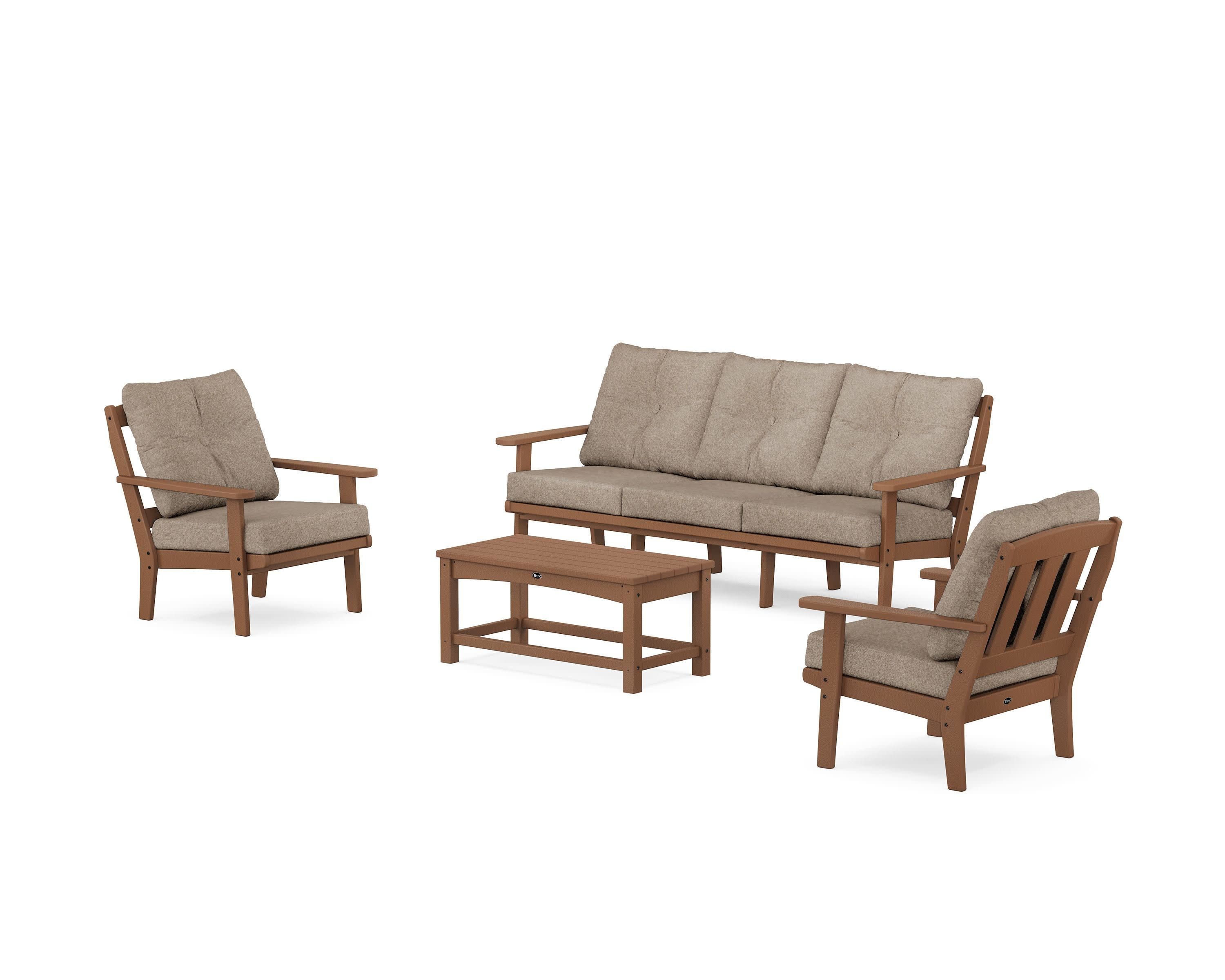 Cape Cod 4-Piece Deep Seating Set with Sofa in Tree House / Spiced Burlap