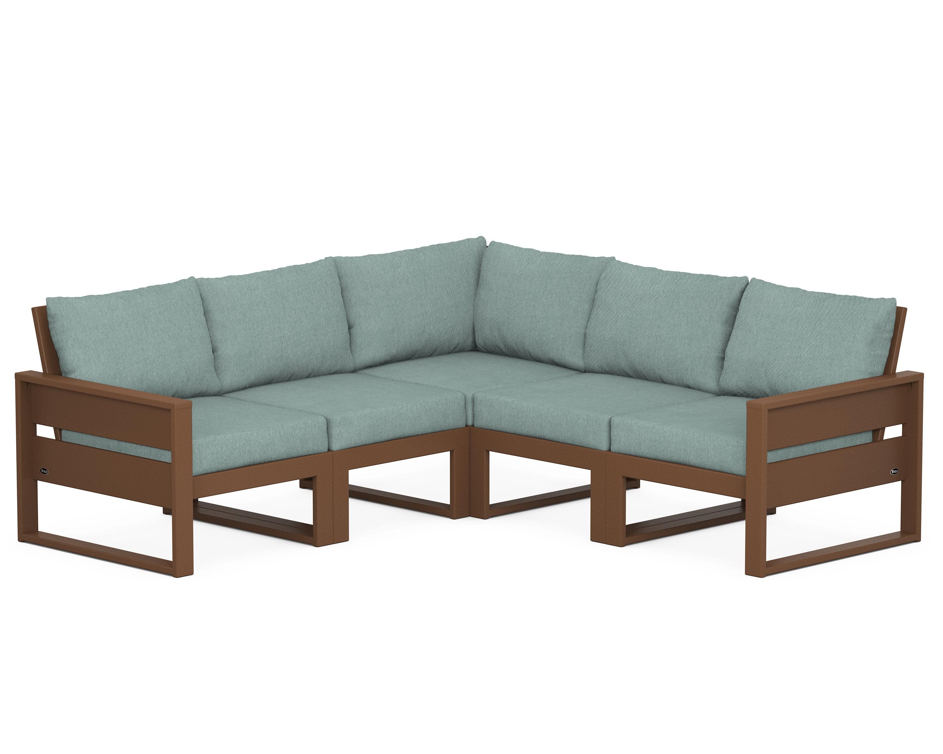 Eastport 5-Piece Sectional in Tree House / Glacier Spa