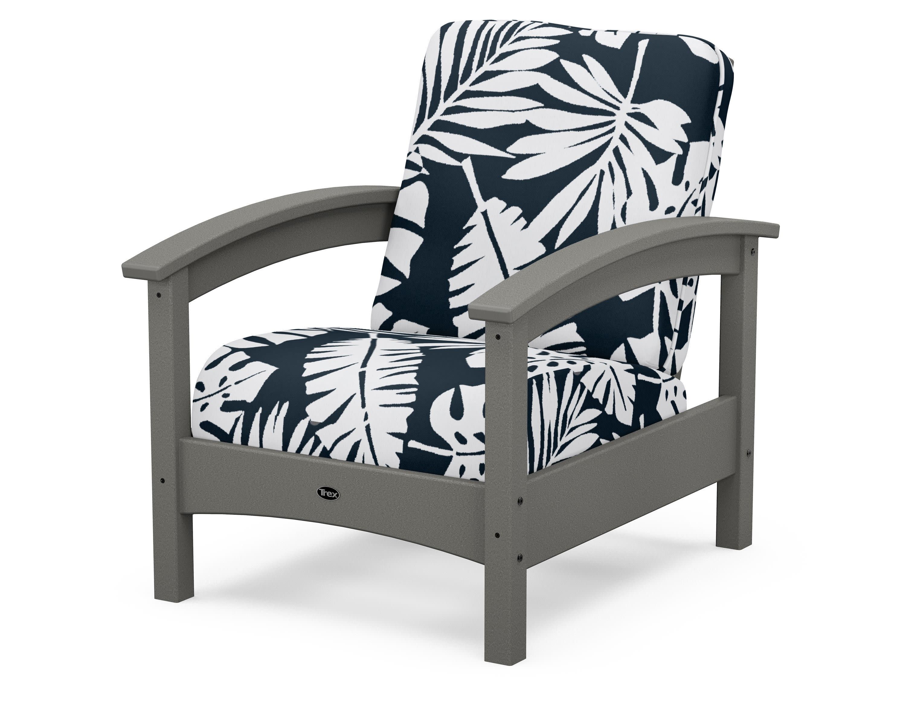 Rockport Club Chair in Stepping Stone / Leaf Marine Indigo
