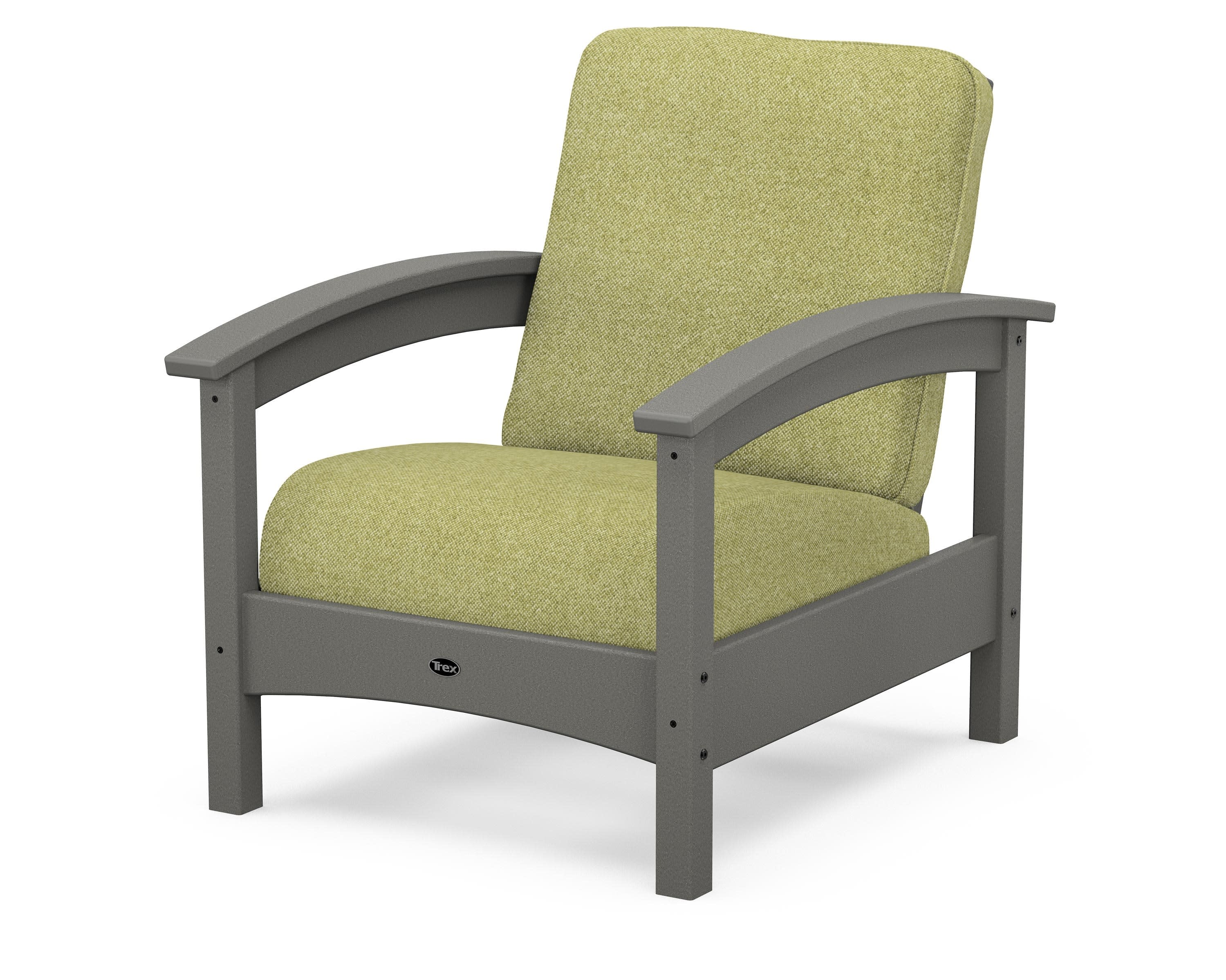 Rockport Club Chair in Stepping Stone / Chartreuse Boucle