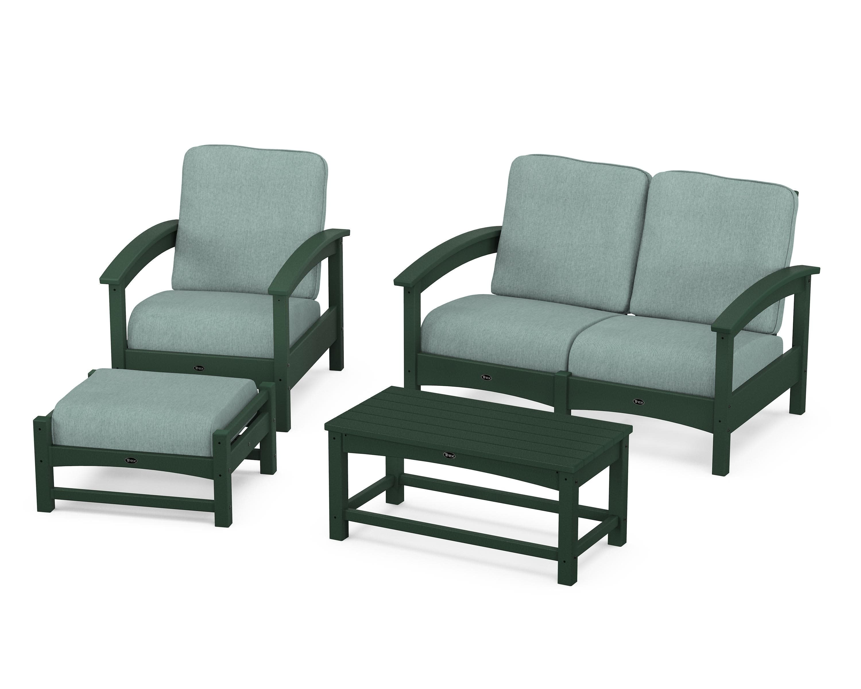 Rockport 4-Piece Deep Seating Conversation Group in Rainforest Canopy / Glacier Spa