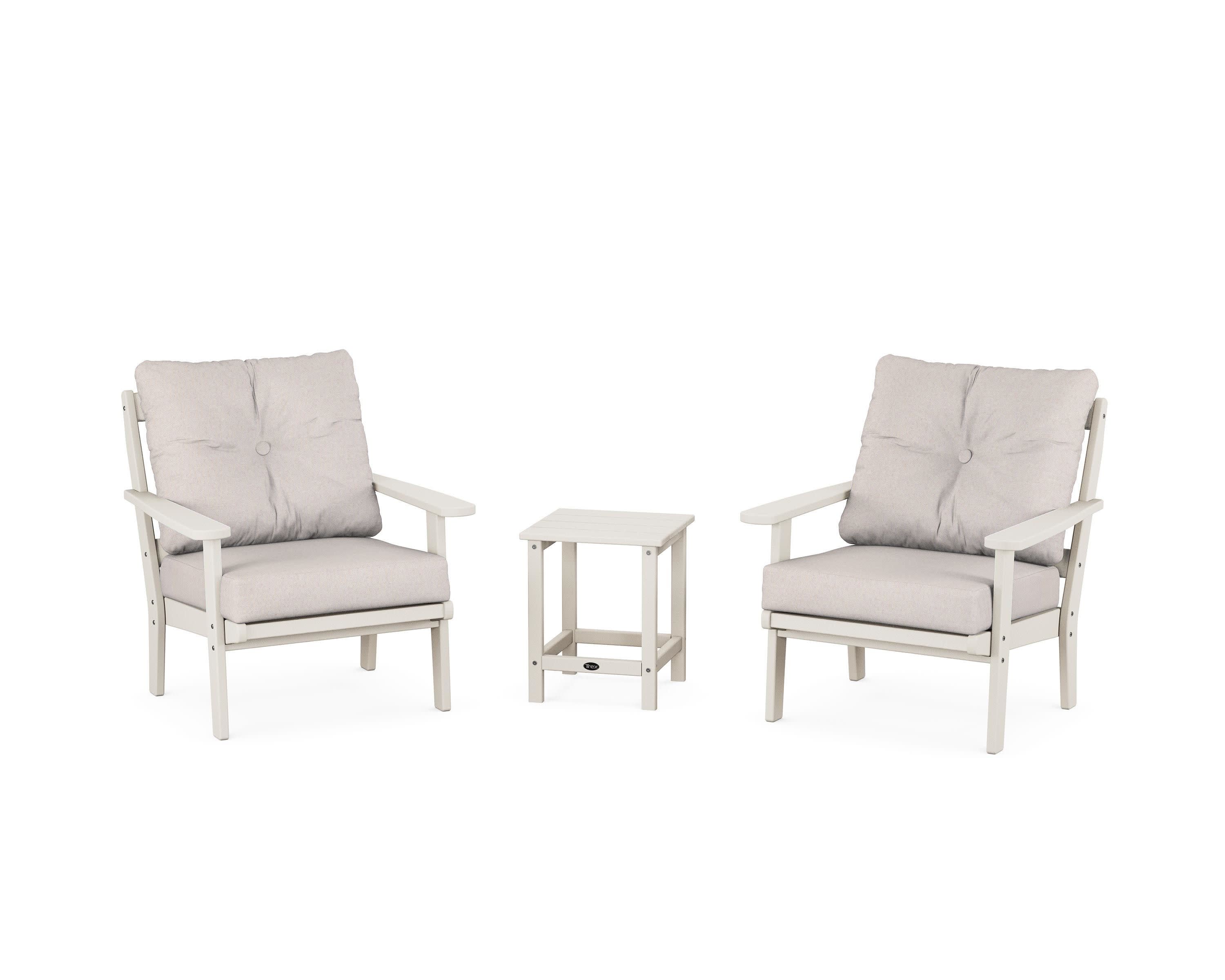 Cape Cod 3-Piece Deep Seating Set in Sand Castle / Dune Burlap