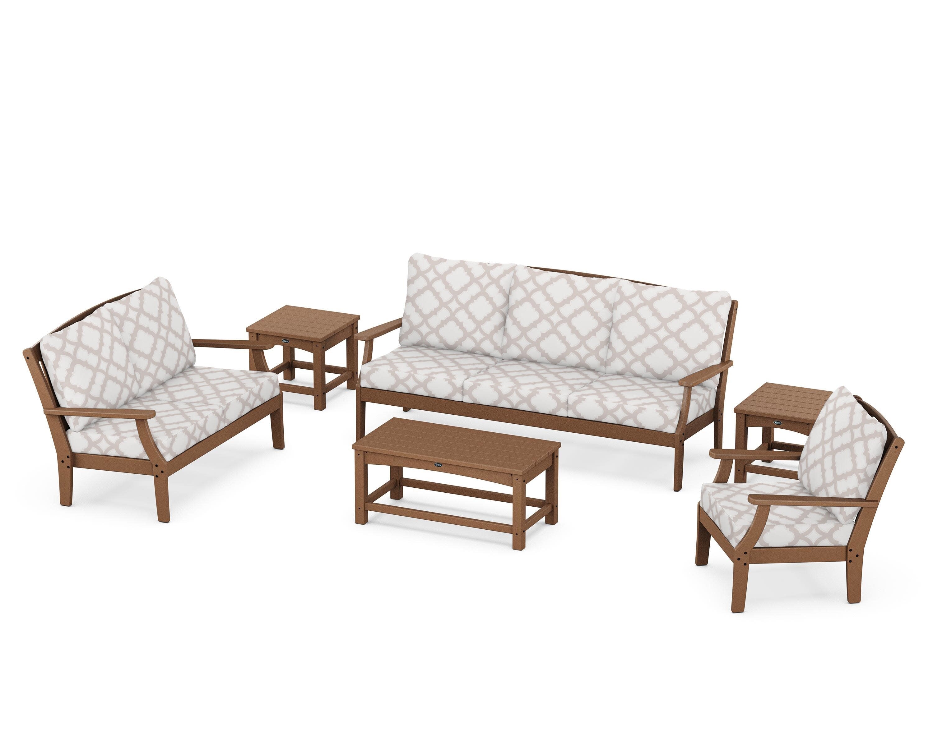 Yacht Club 6-Piece Deep Seating Set in Tree House / Trellis Dune Burlap