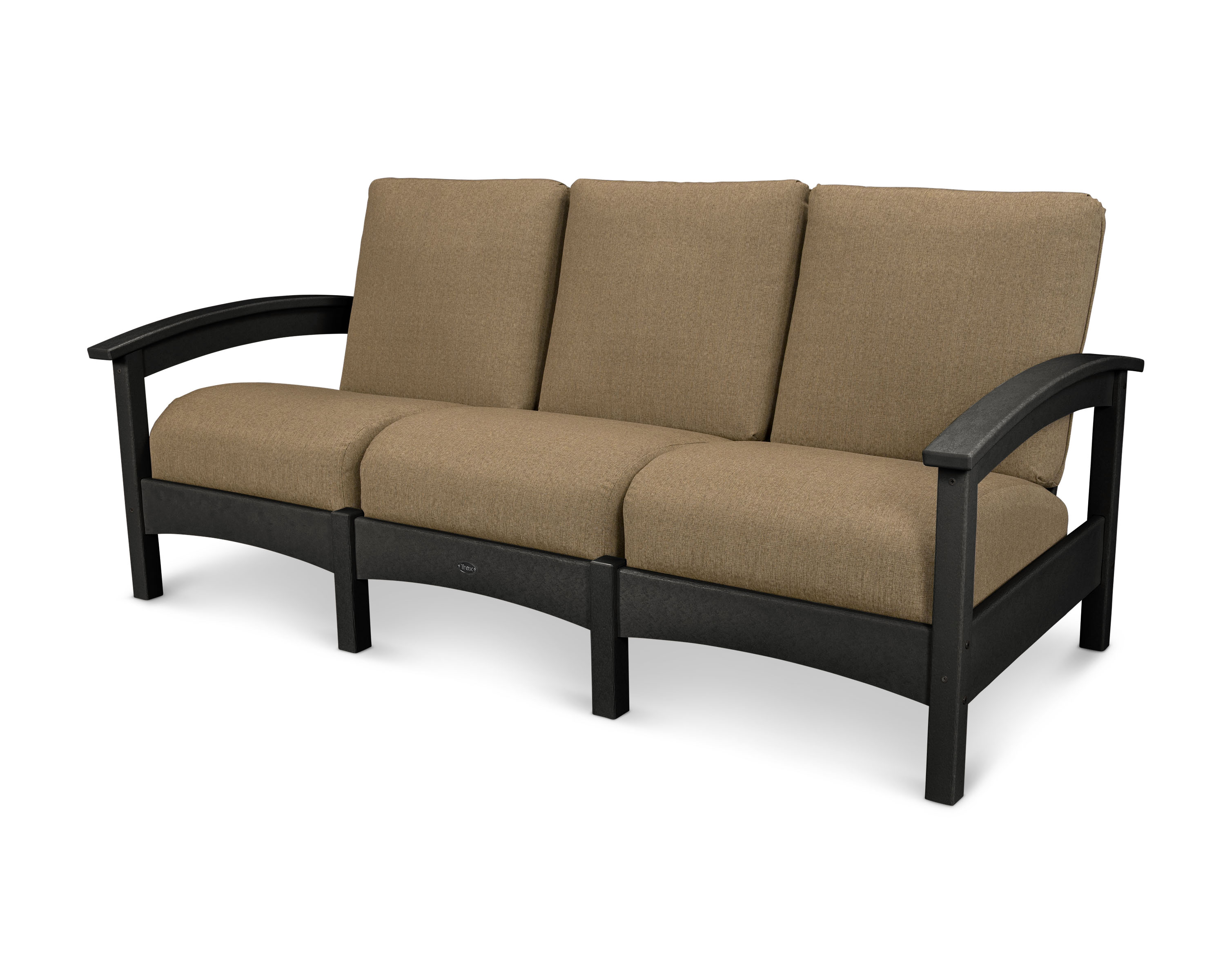 Rockport Club Sofa in Charcoal Black / Sesame
