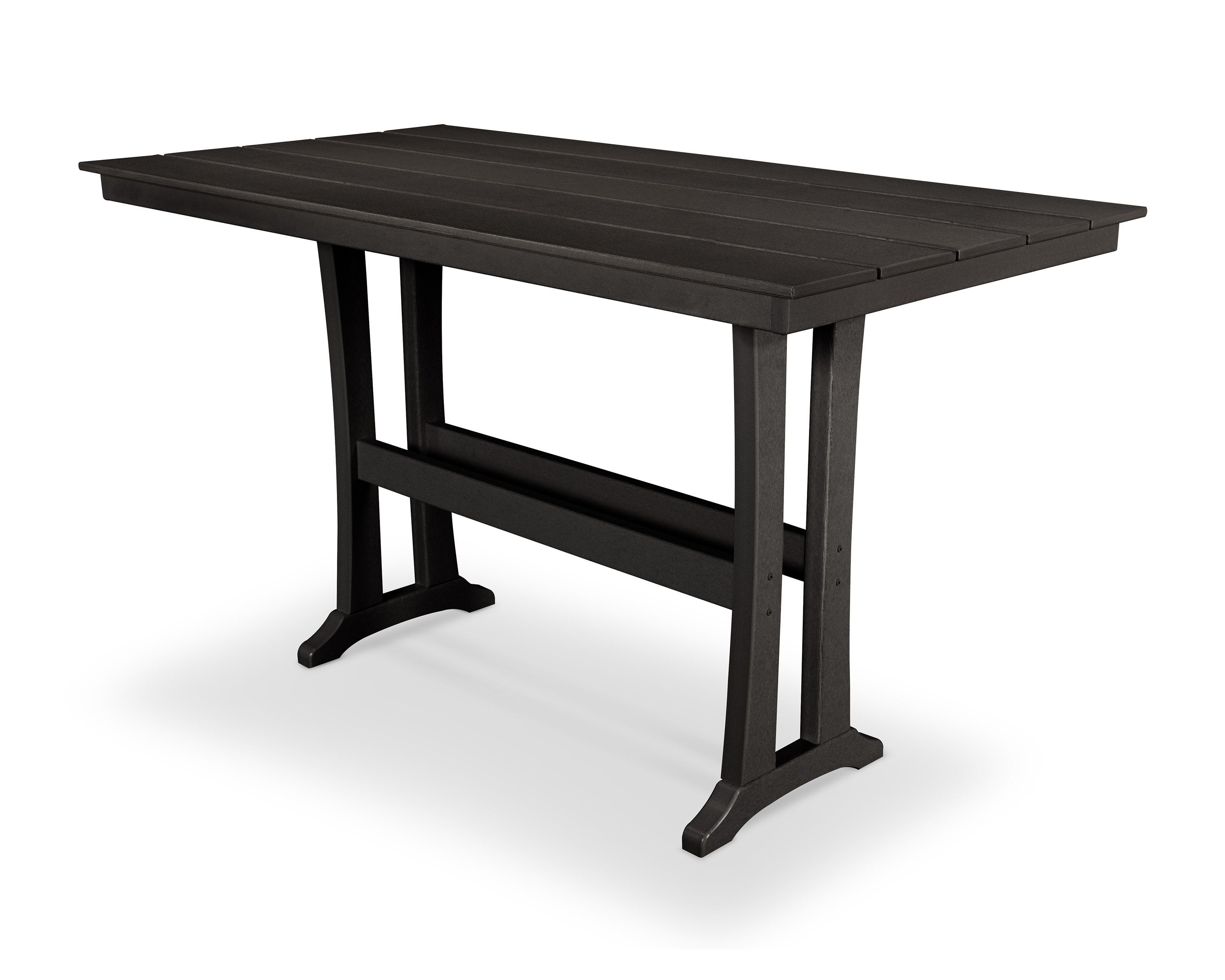 Farmhouse Trestle 37" x 72" Bar Table in Charcoal Black
