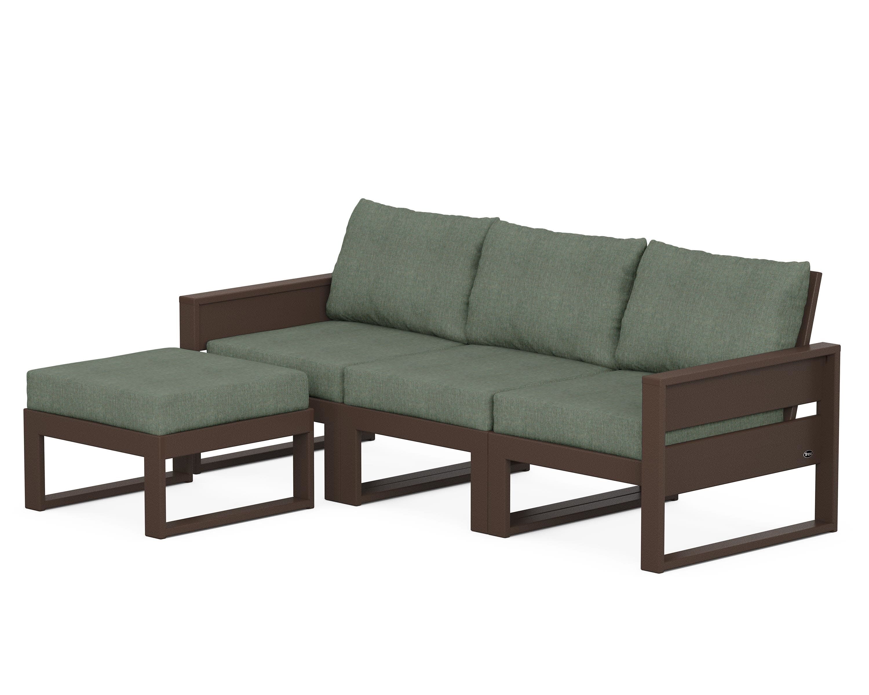 Eastport 4- Piece Sectional with Ottoman in Vintage Lantern / Cast Sage