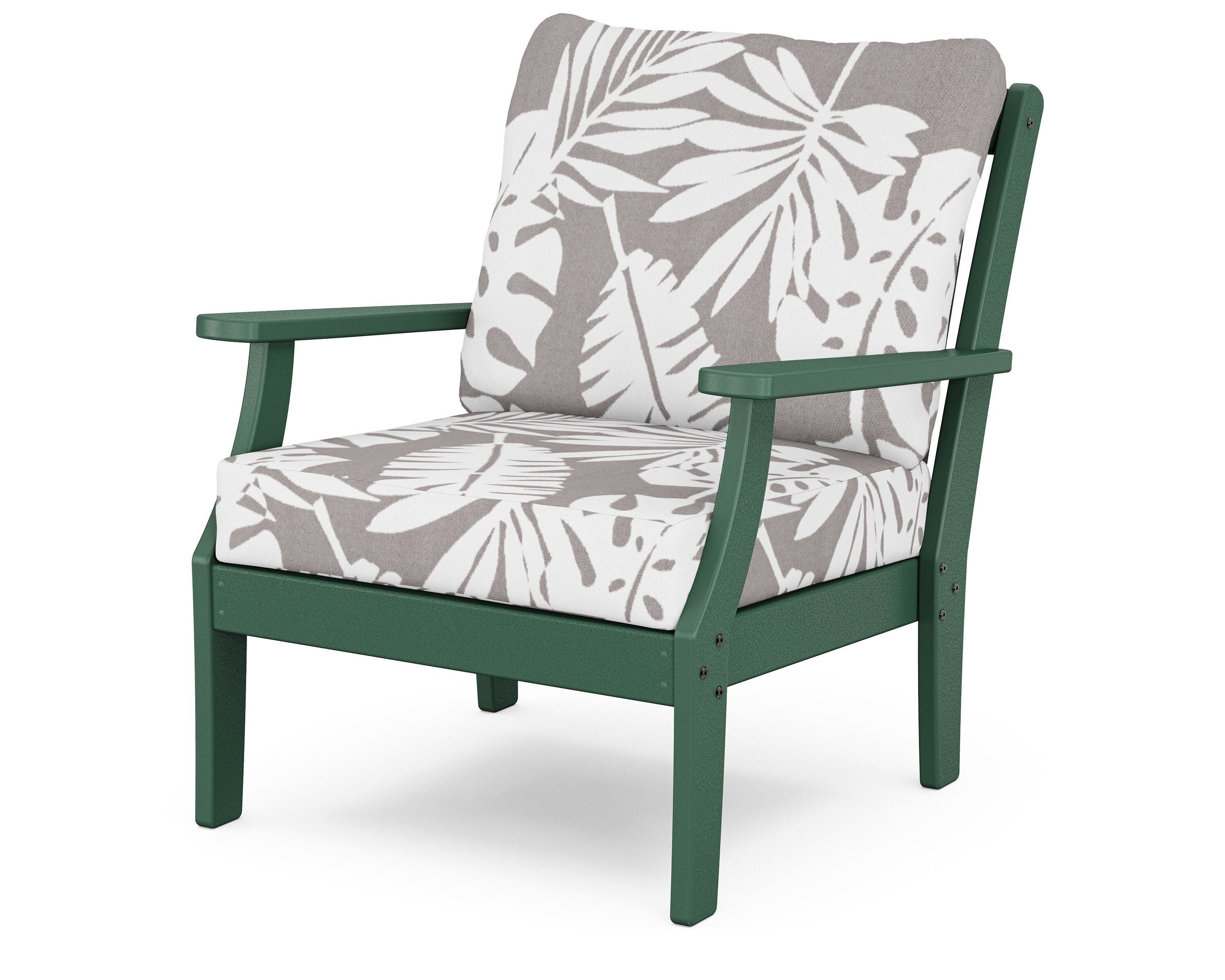 Yacht Club Deep Seating Chair in Rainforest Canopy / Leaf Grey Mist