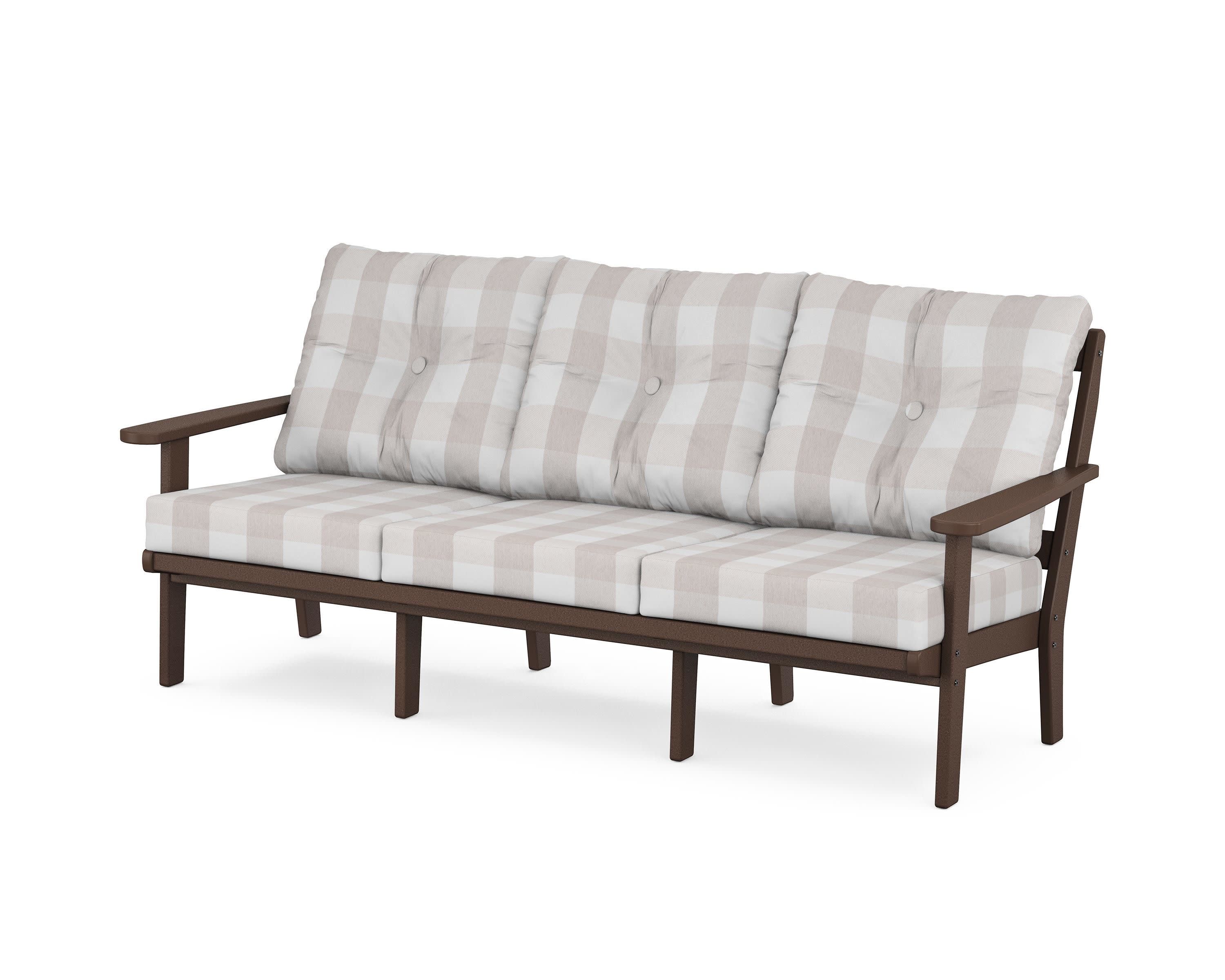 Cape Cod Deep Seating Sofa in Vintage Lantern / Buffalo Plaid Dune Burlap