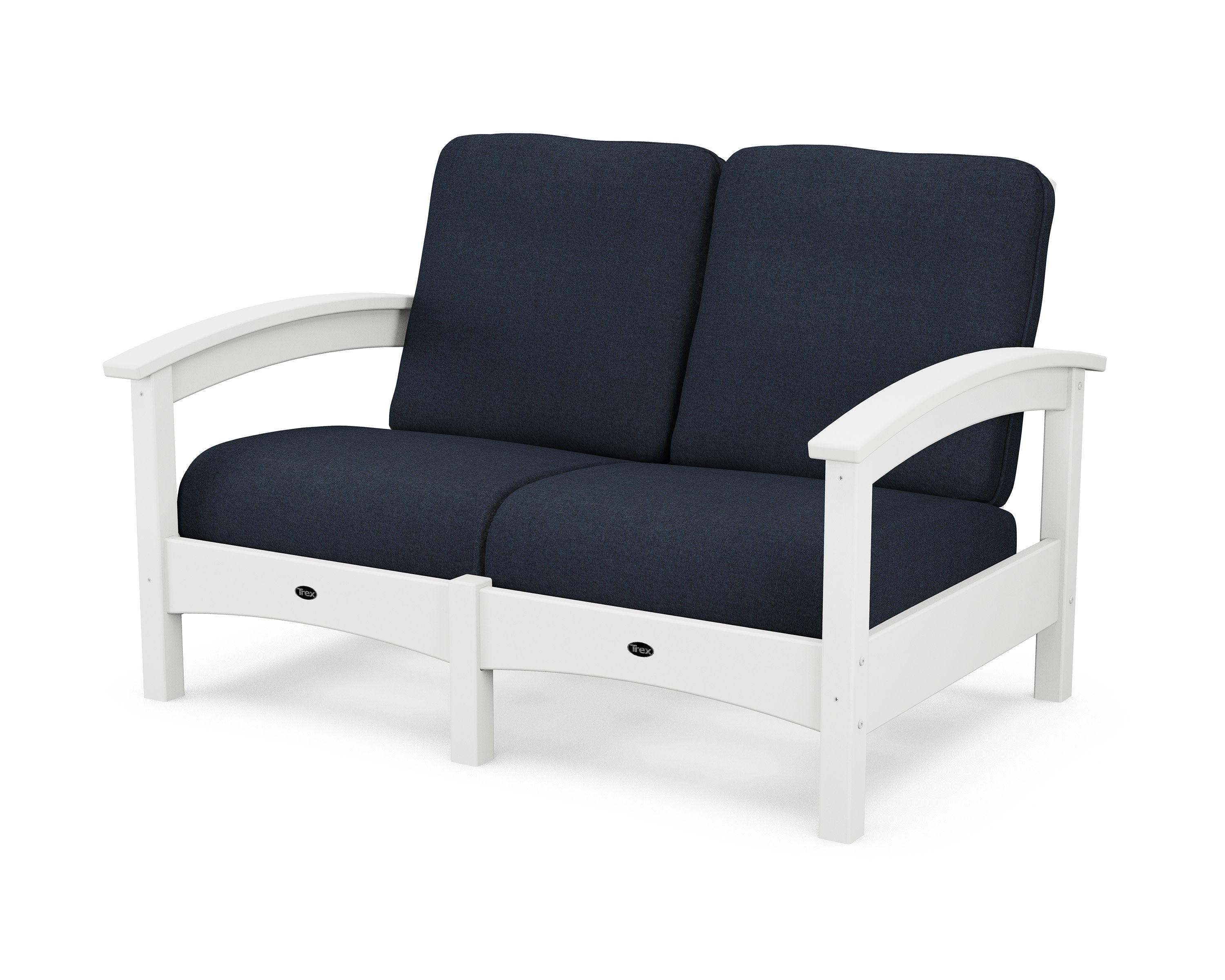 Rockport Club Loveseat in Classic White / Marine Indigo