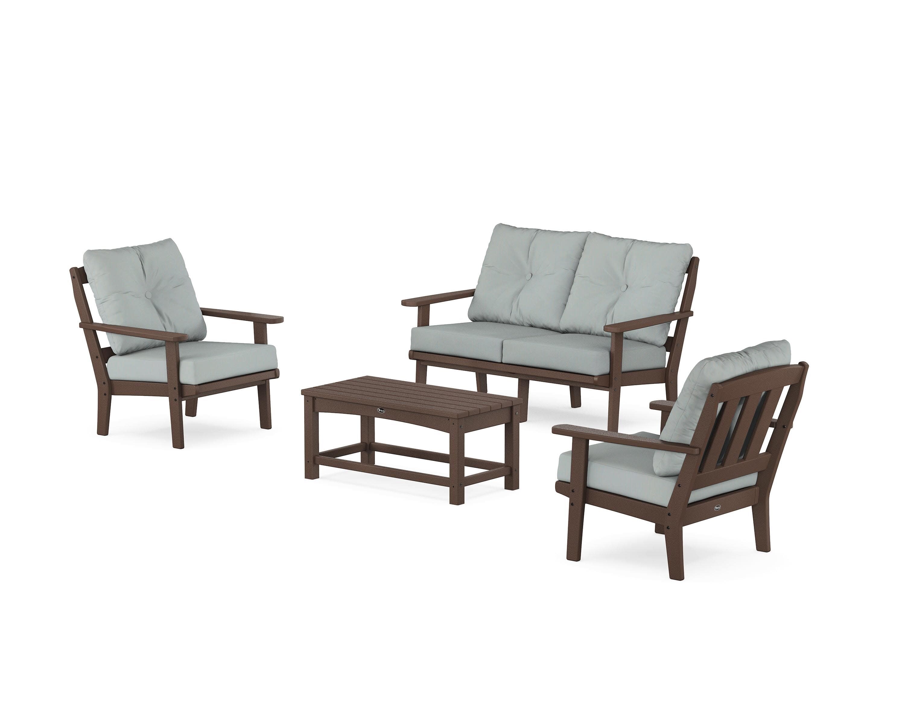 Cape Cod 4-Piece Deep Seating Set with Loveseat in Vintage Lantern / Spa