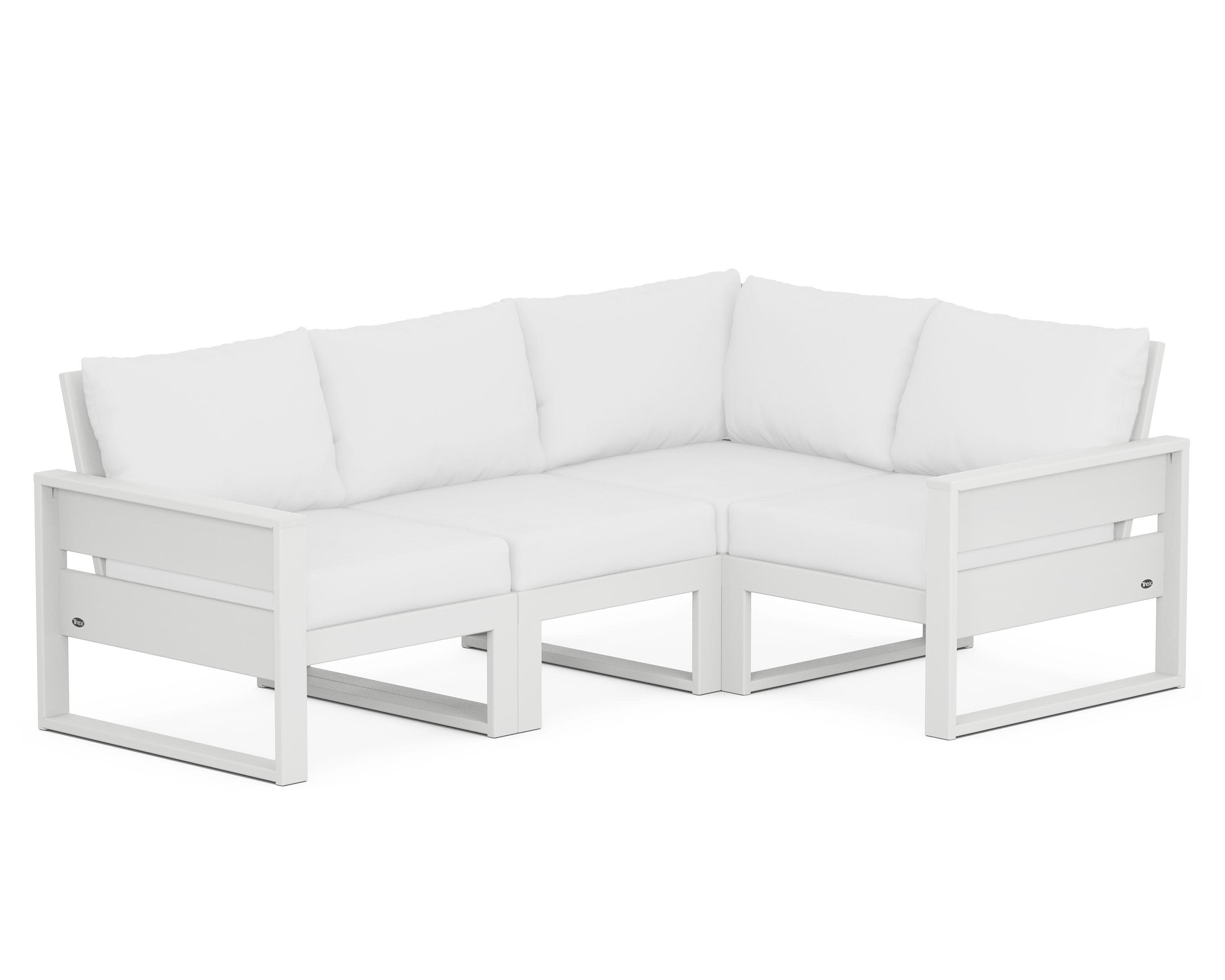 Eastport 4- Piece Sectional in Classic White / Natural