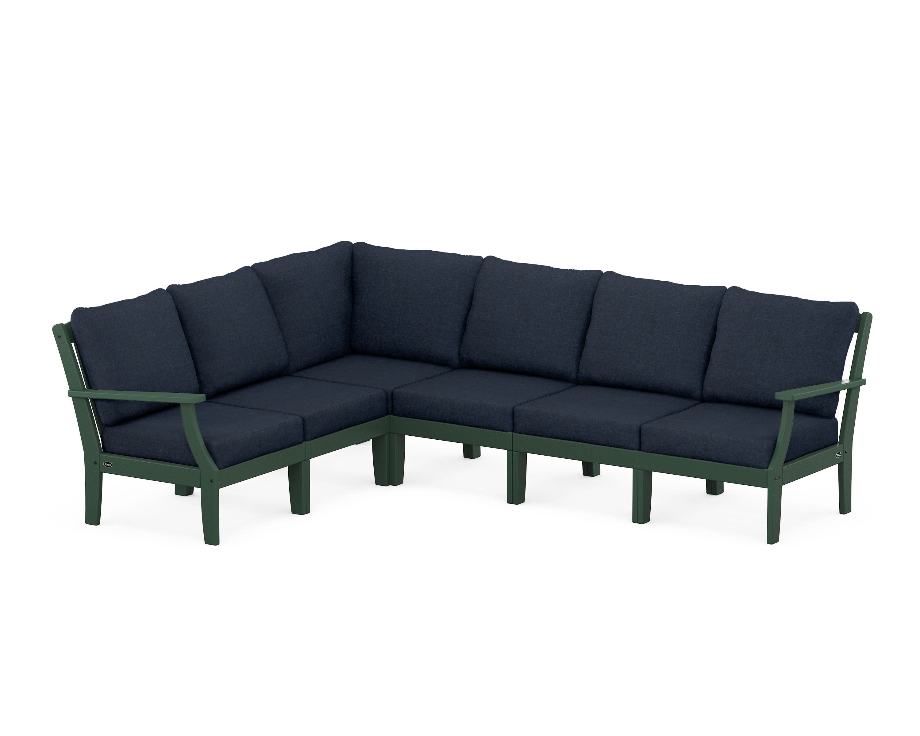 Yacht Club Modular 6-Piece Deep Seating Set in Rainforest Canopy / Marine Indigo