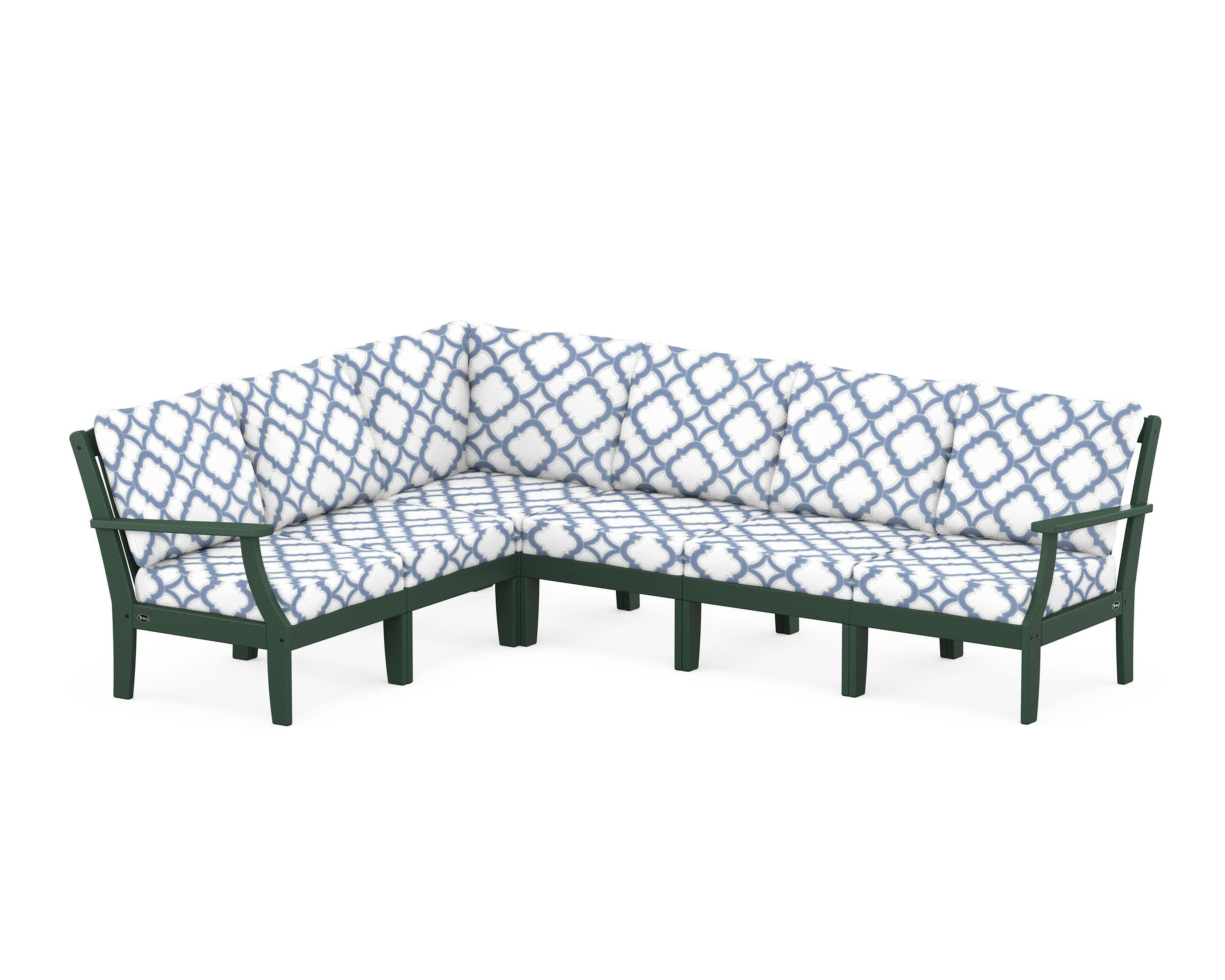 Yacht Club Modular 6-Piece Deep Seating Set in Rainforest Canopy / Trellis Sky Blue