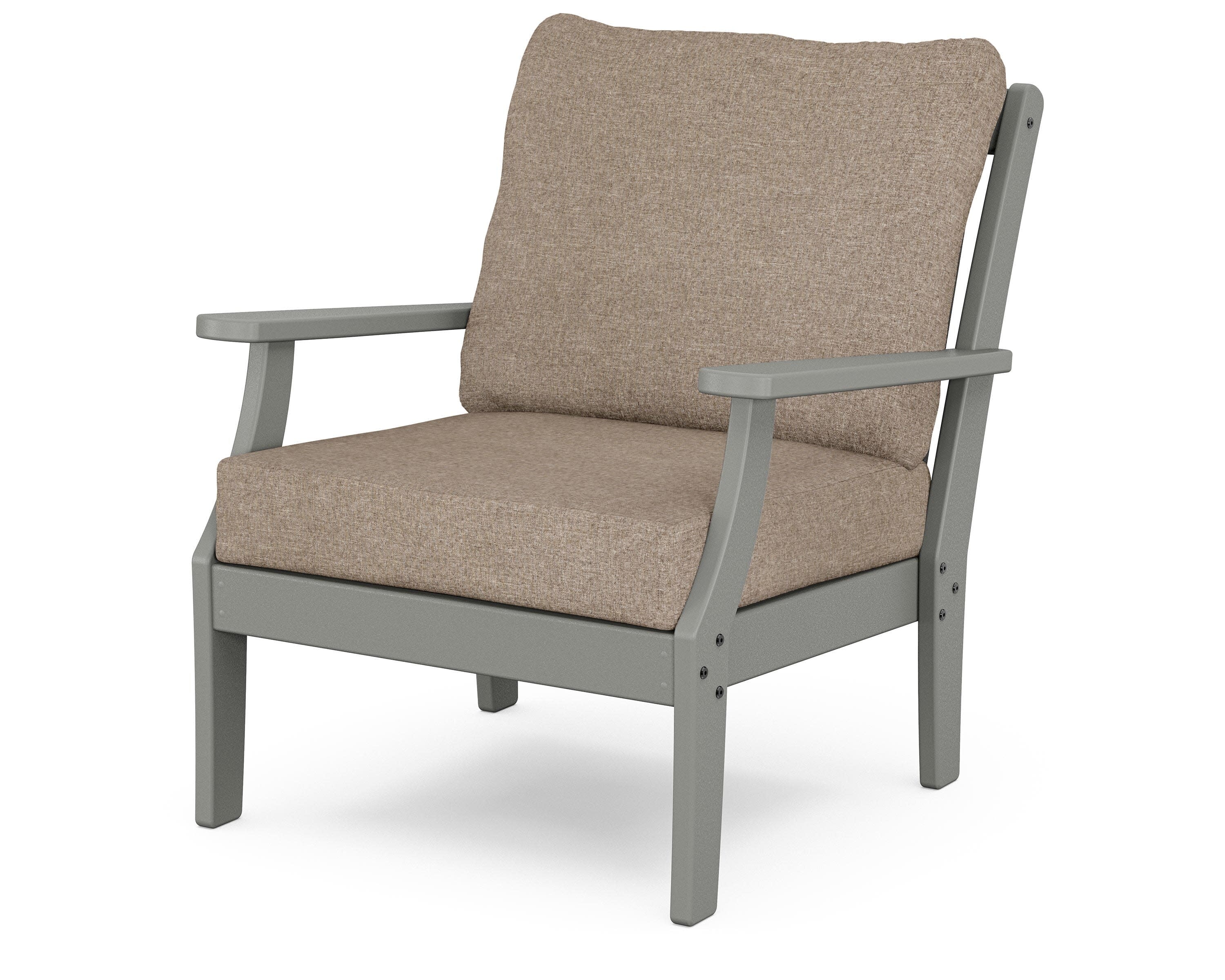Yacht Club Deep Seating Chair in Stepping Stone / Spiced Burlap
