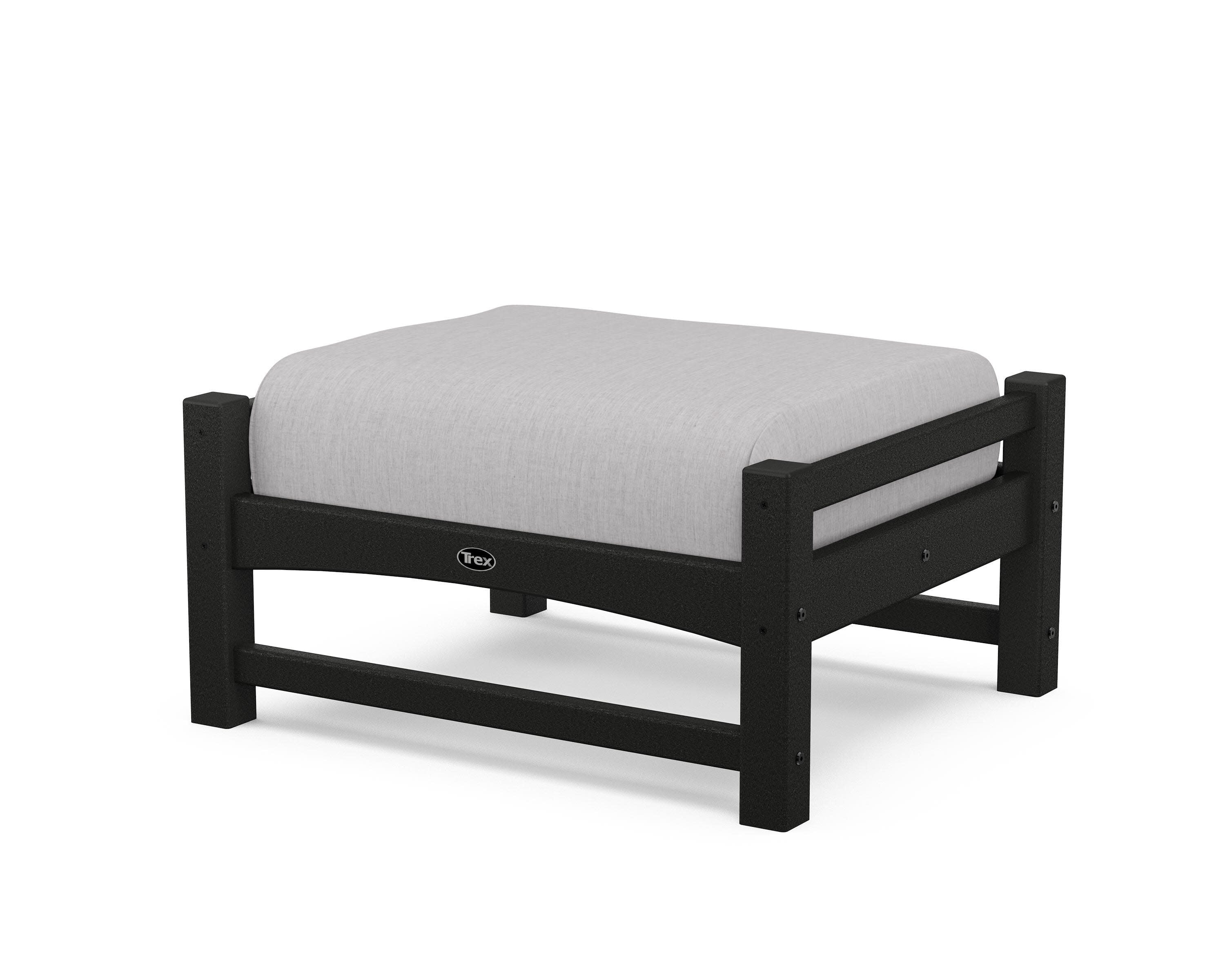 Rockport Club Ottoman in Charcoal Black / Granite