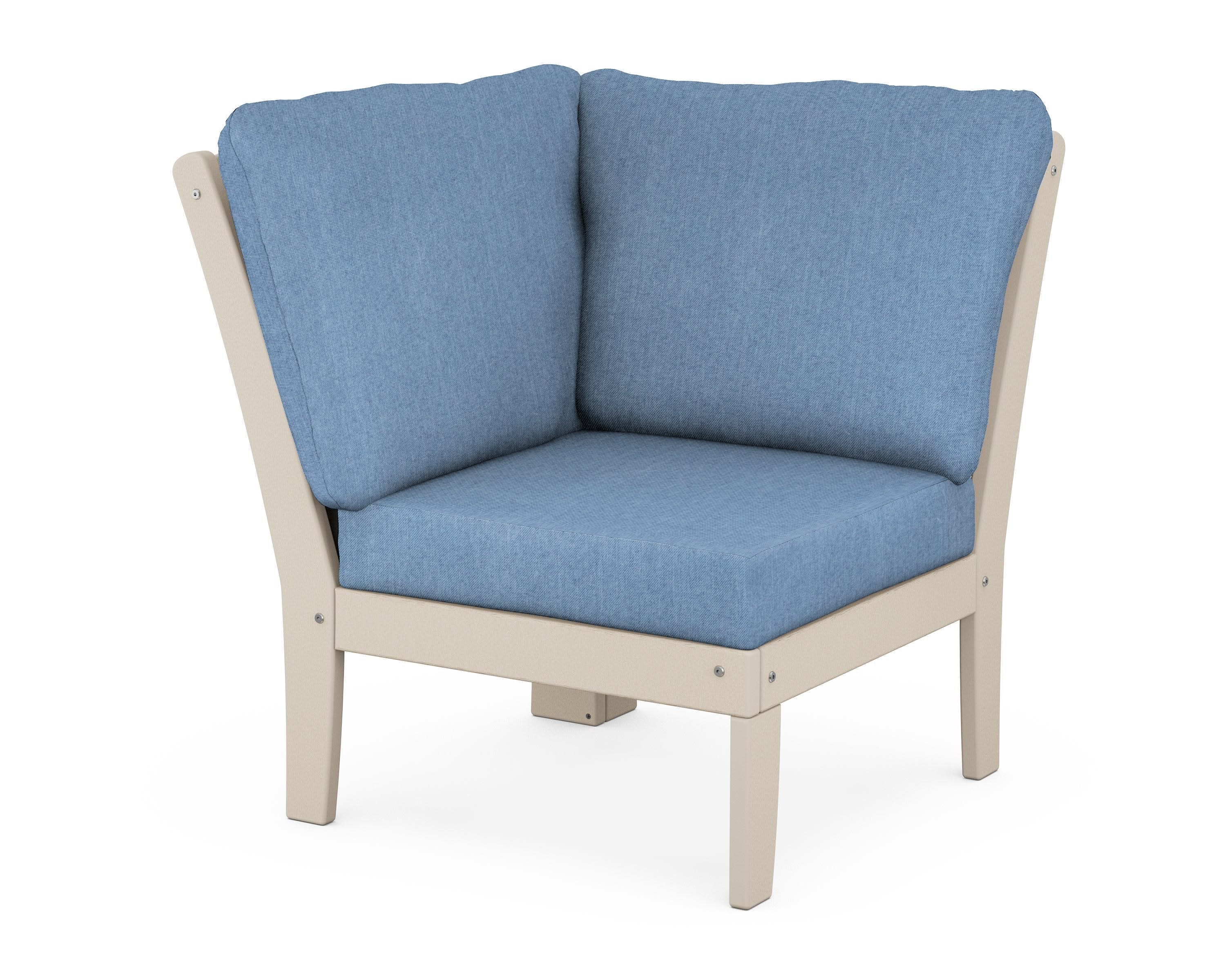 Yacht Club Modular Corner Chair in Sand Castle / Sky Blue
