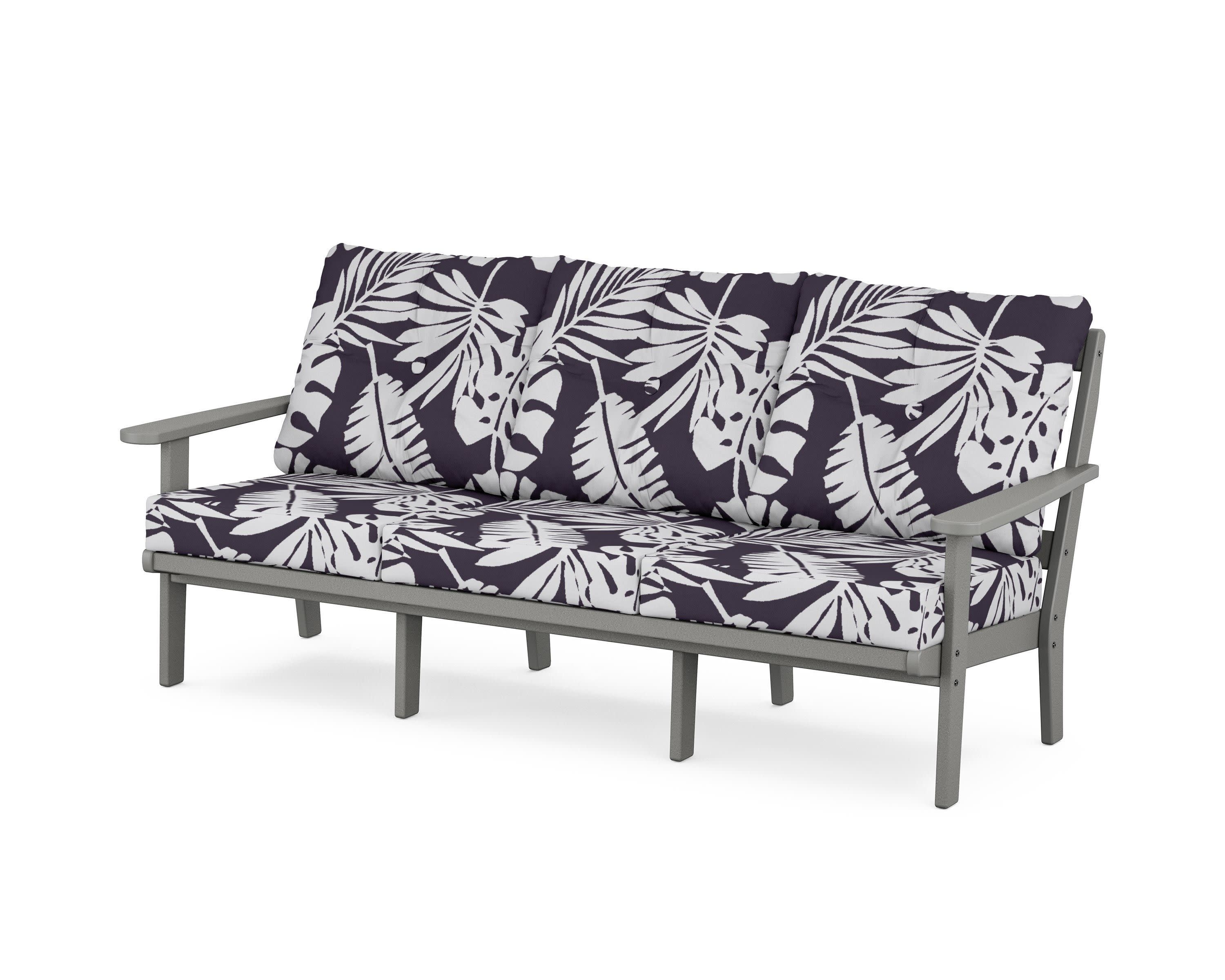 Cape Cod Deep Seating Sofa in Stepping Stone / Leaf Navy