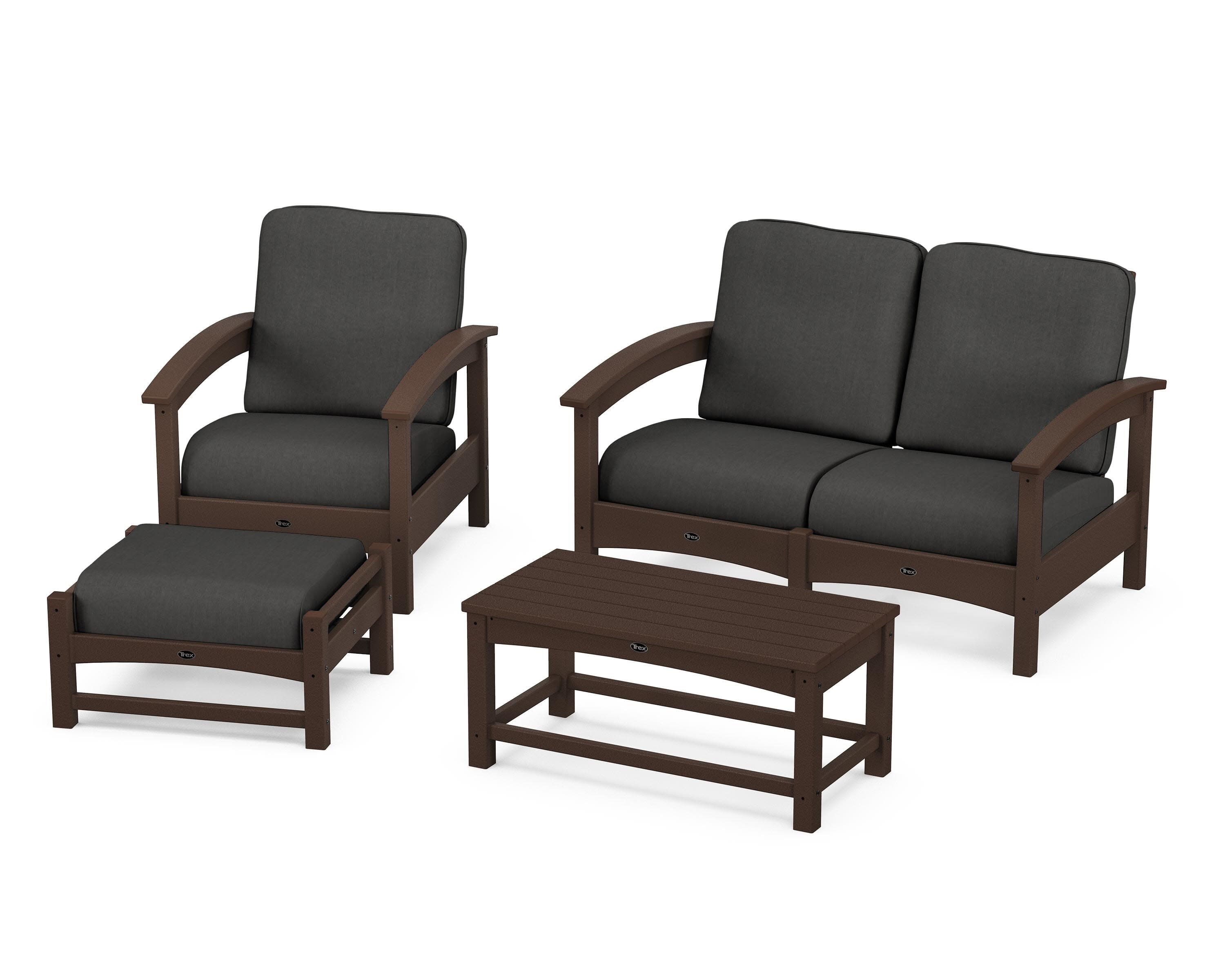 Rockport 4-Piece Deep Seating Conversation Group in Vintage Lantern / Spectrum Carbon