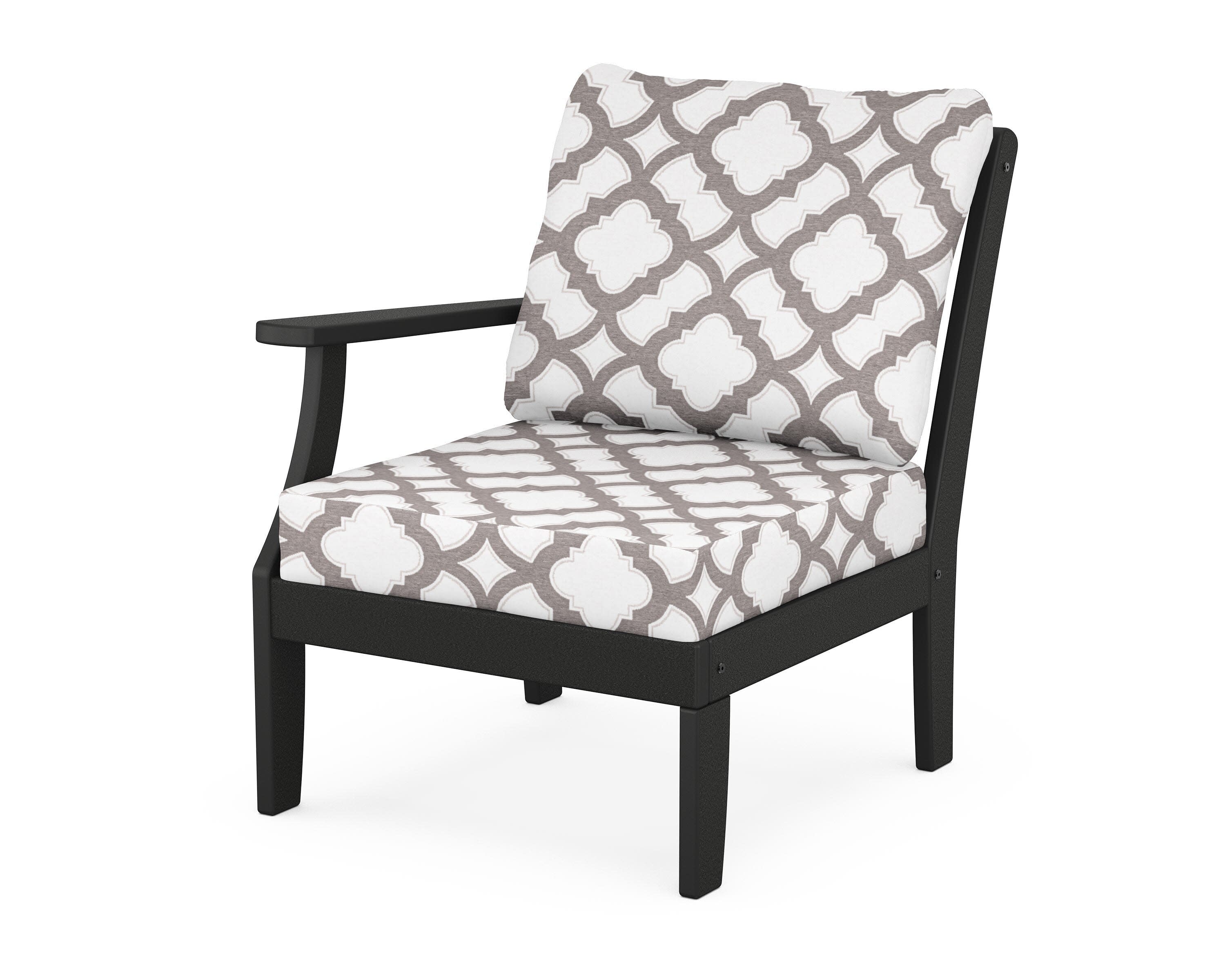 Yacht Club Modular Left Arm Chair in Charcoal Black / Trellis Grey Mist