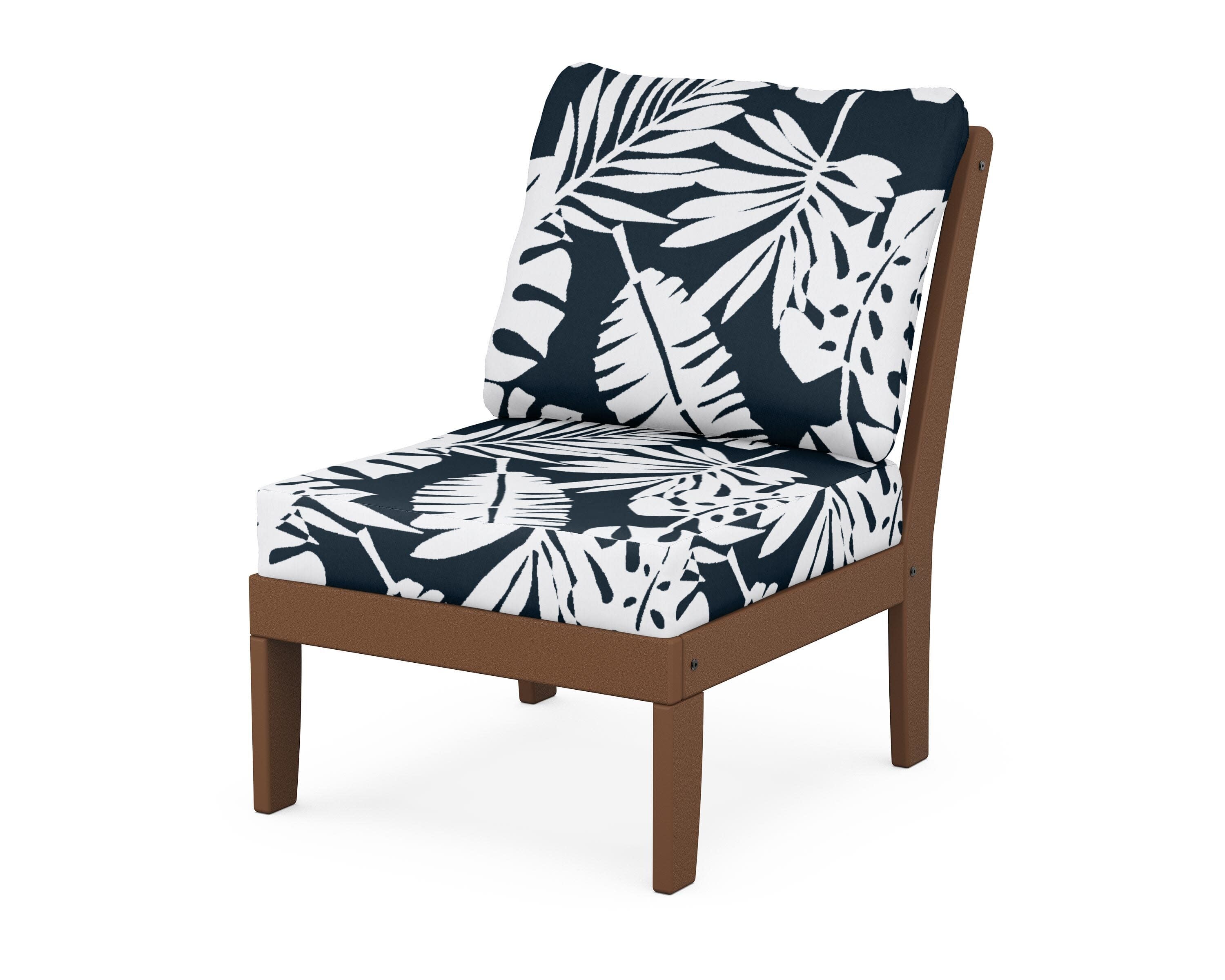 Yacht Club Modular Armless Chair in Tree House / Leaf Marine Indigo
