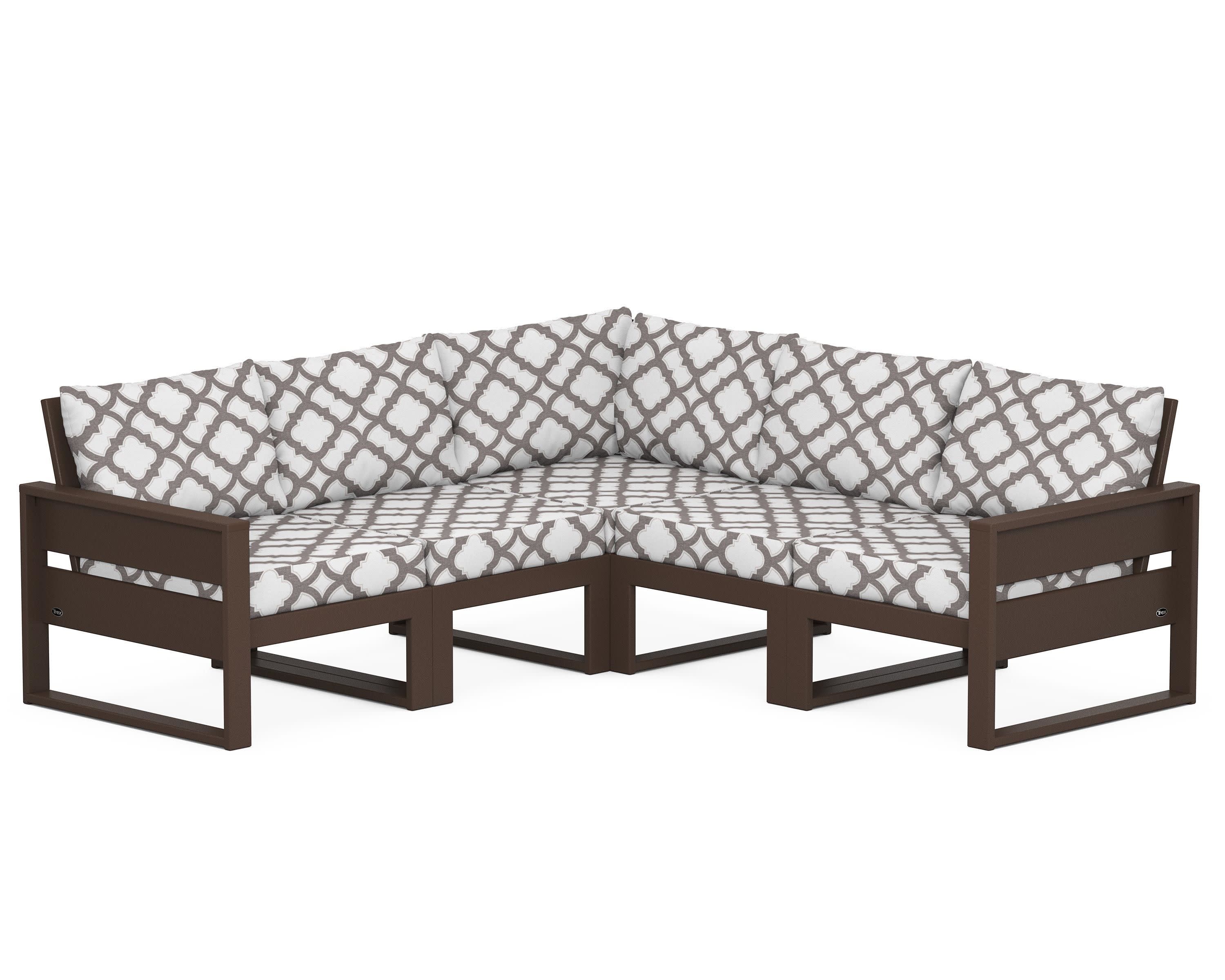 Eastport 5-Piece Sectional in Vintage Lantern / Trellis Grey Mist