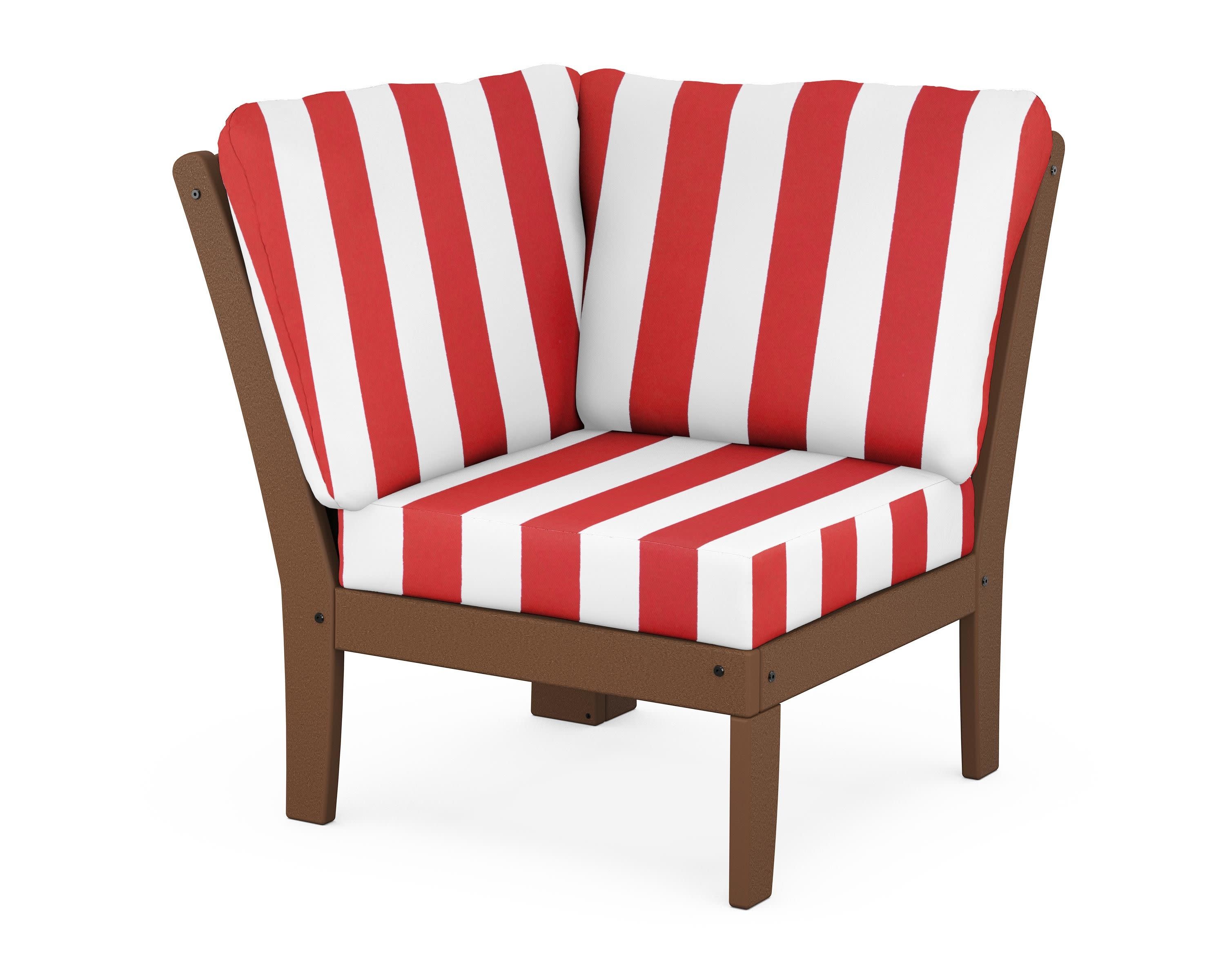 Yacht Club Modular Corner Chair in Tree House / Cabana Stripe Crimson