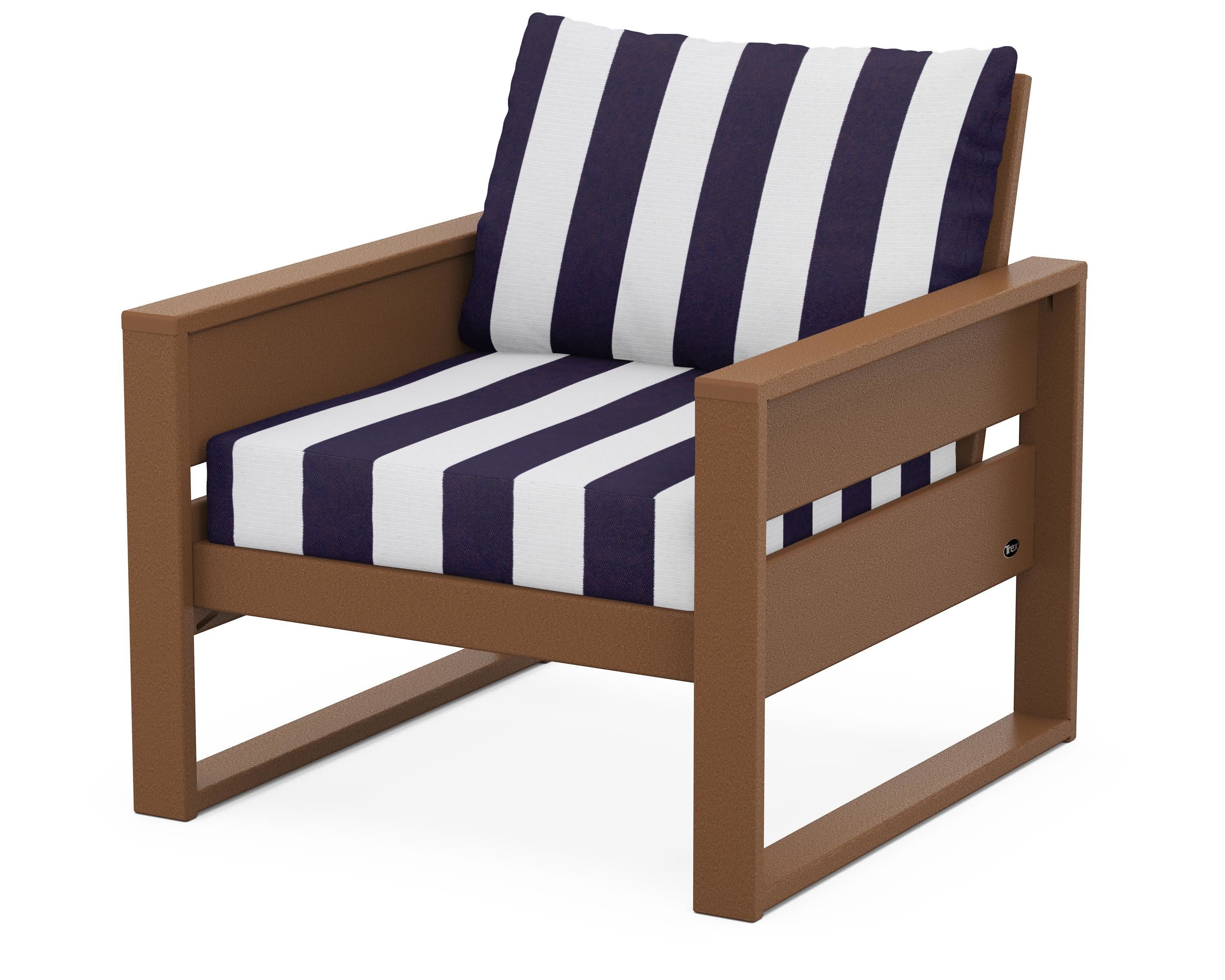 Eastport Club Chair in Tree House / Cabana Stripe Navy