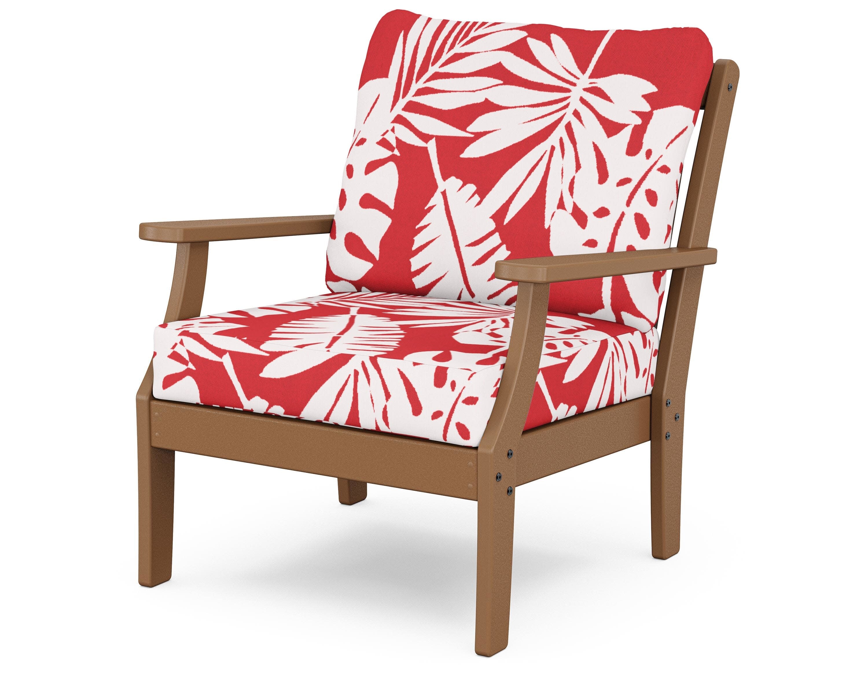 Yacht Club Deep Seating Chair in Tree House / Leaf Crimson
