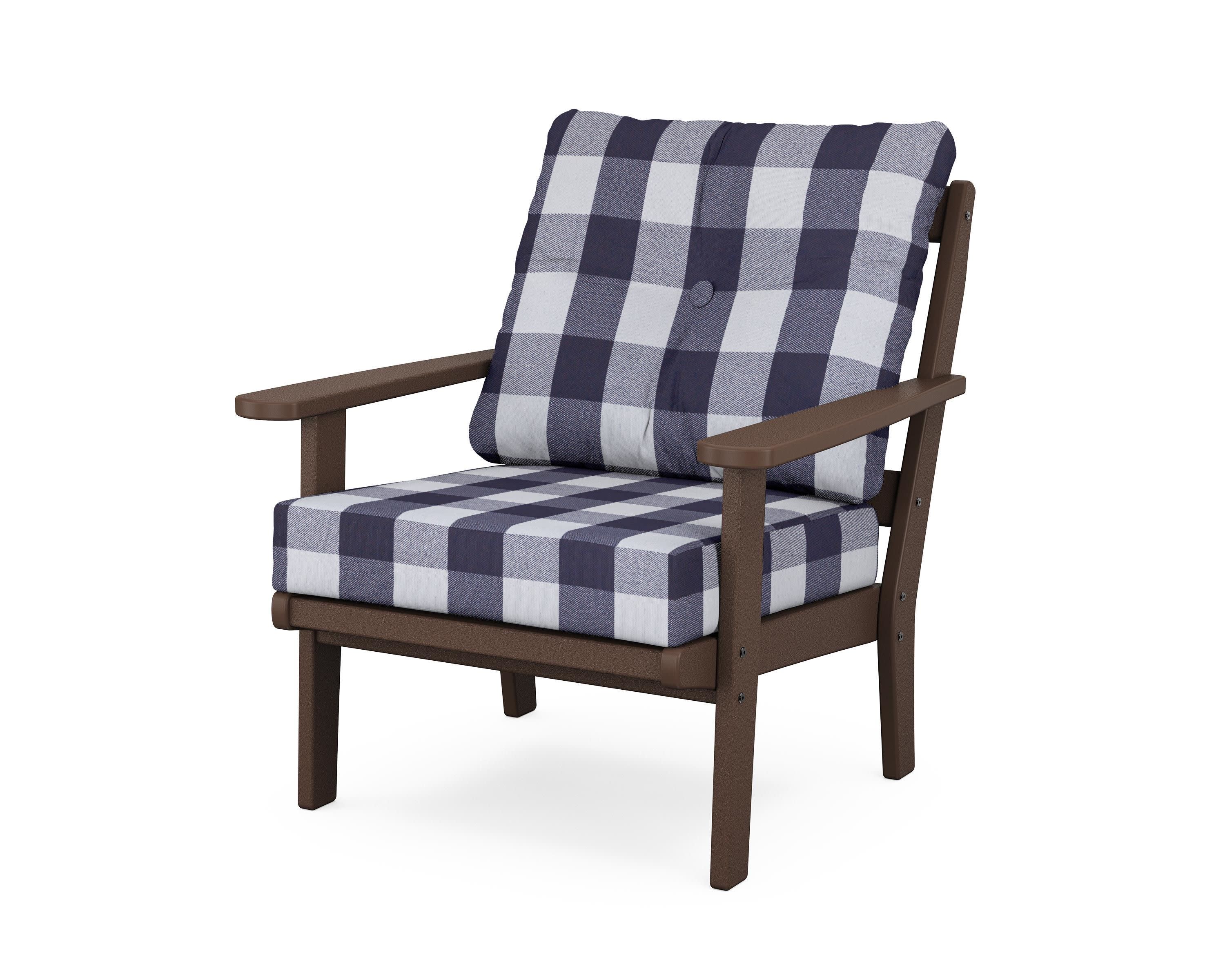 Cape Cod Deep Seating Chair in Vintage Lantern / Buffalo Plaid Navy