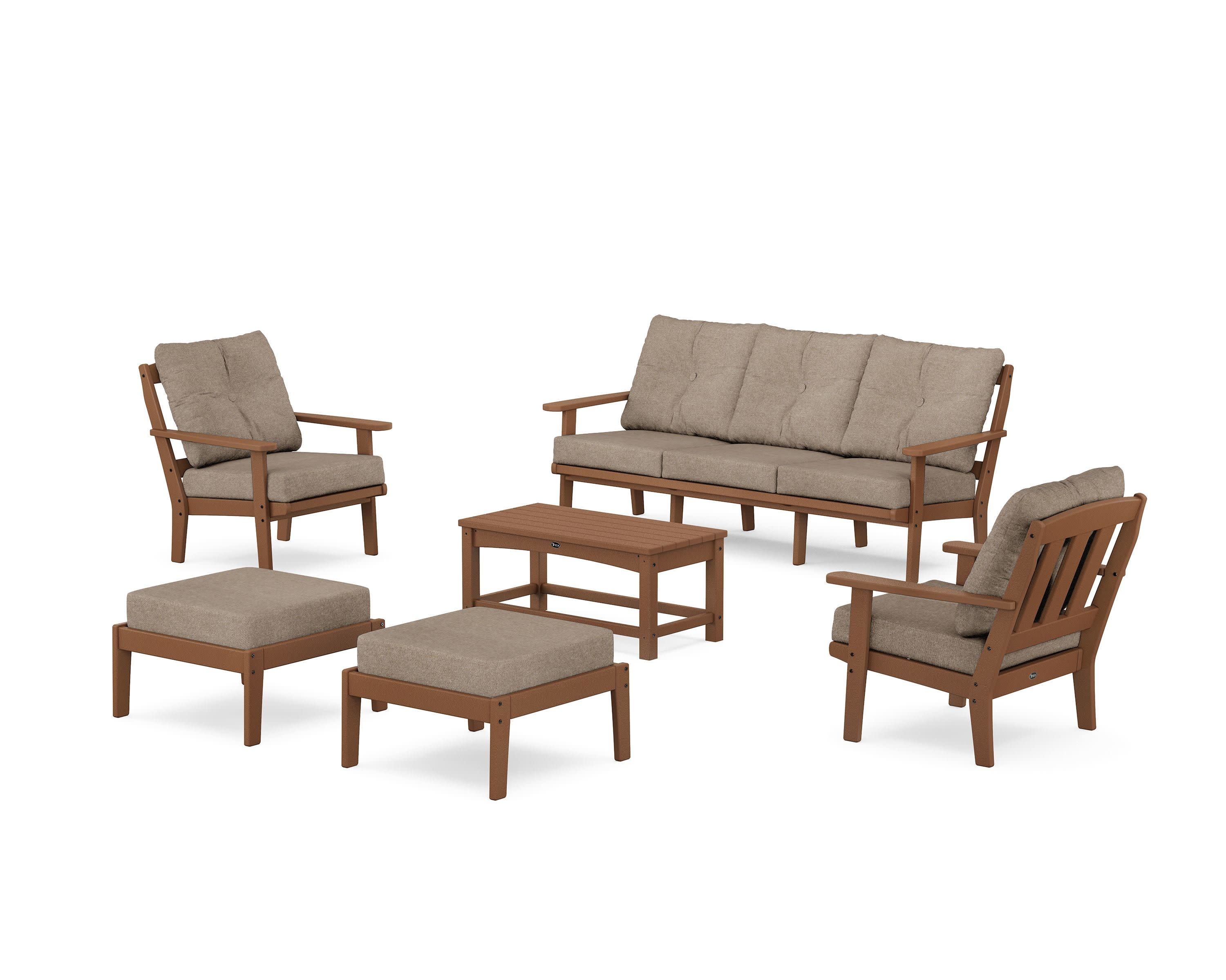 Cape Cod 6-Piece Lounge Sofa Set in Tree House / Spiced Burlap