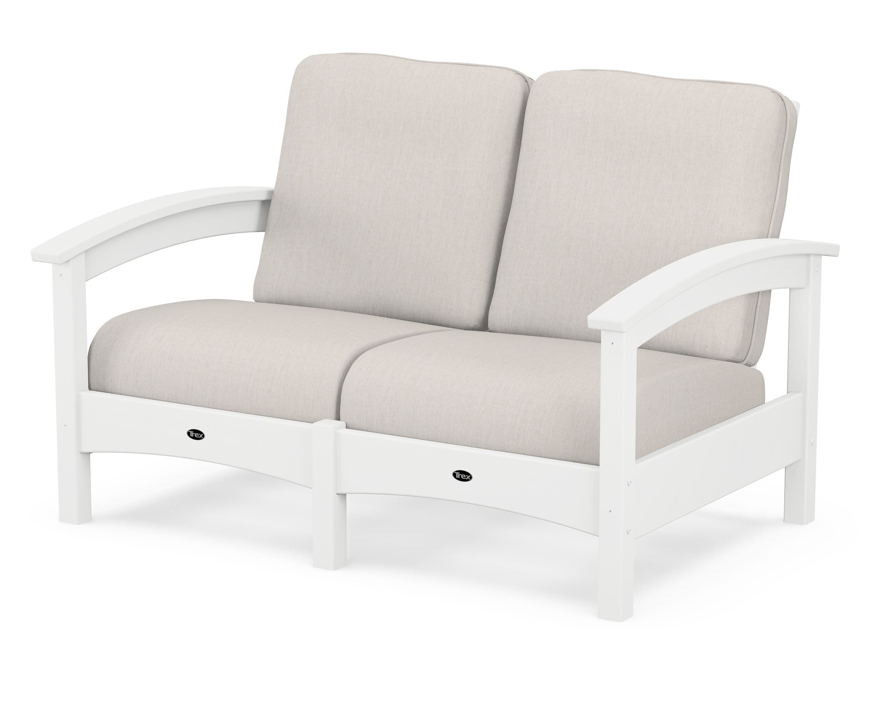 Rockport Club Loveseat in Classic White / Cast Ash